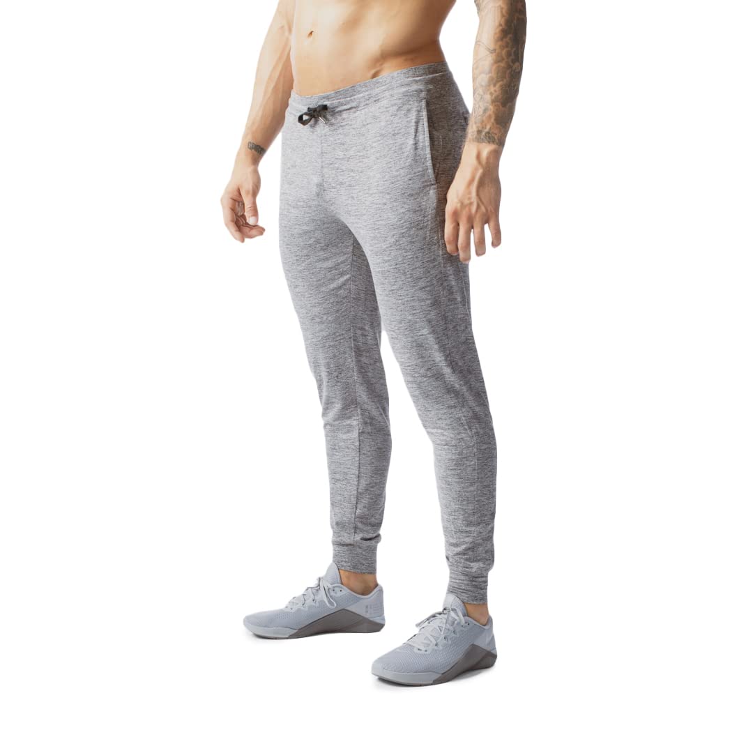 Rest Day Athleisure Joggers for Men (Large, Heather Grey) - Men's Running Pants