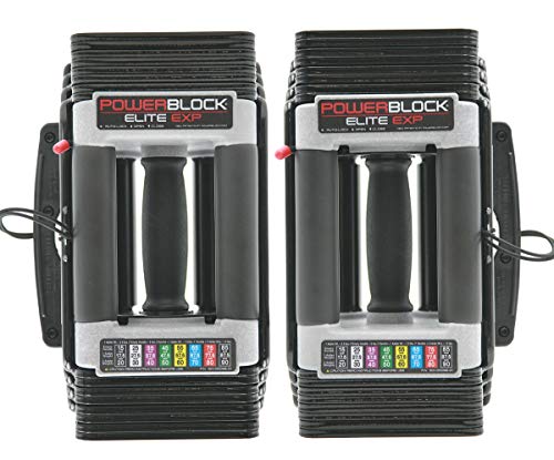 Elite EXP Adjustable Dumbbells, Sold in Pairs, Stage 1, 5-50 lb. Dumbbells