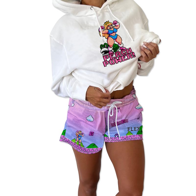 Peach Princess Gym Workout Running Mesh Shorts for Men and Women