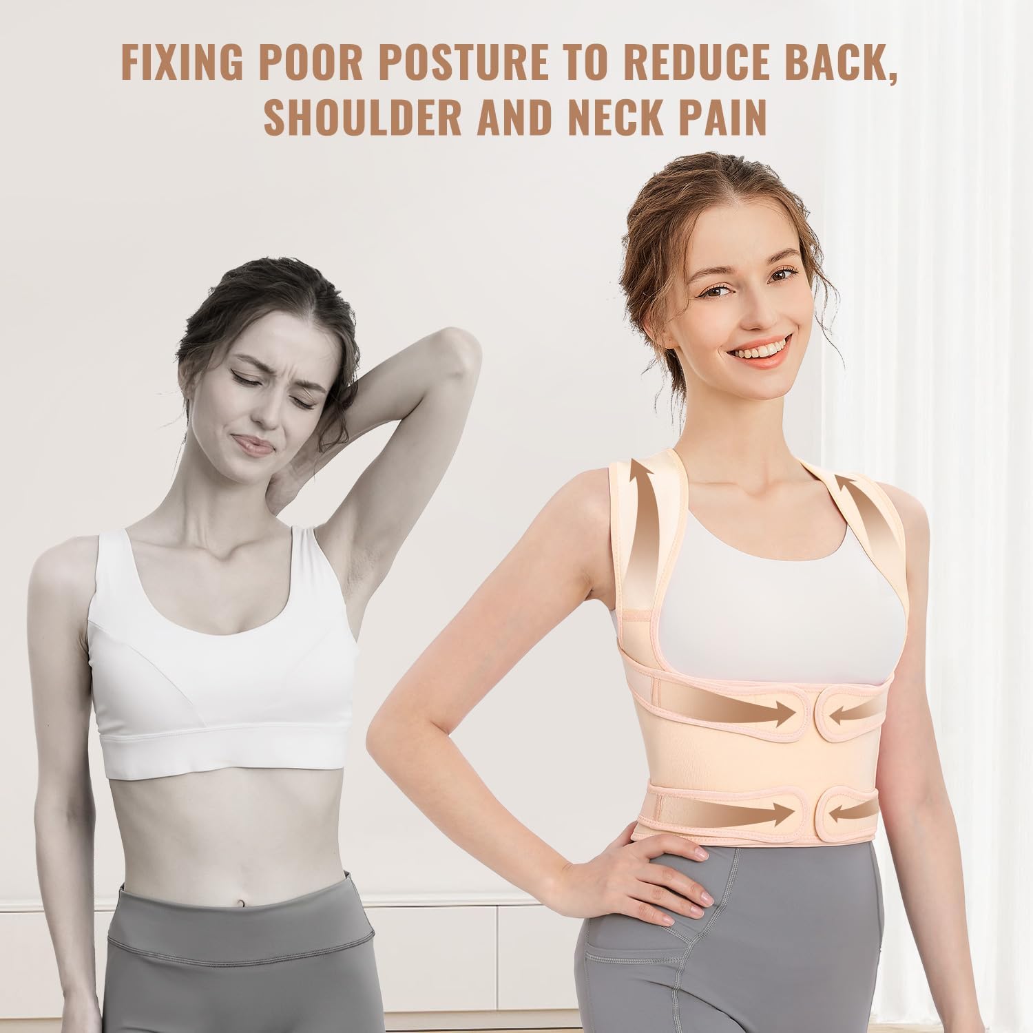 Back Brace Posture Corrector for Women and Men, Shoulder Straightener