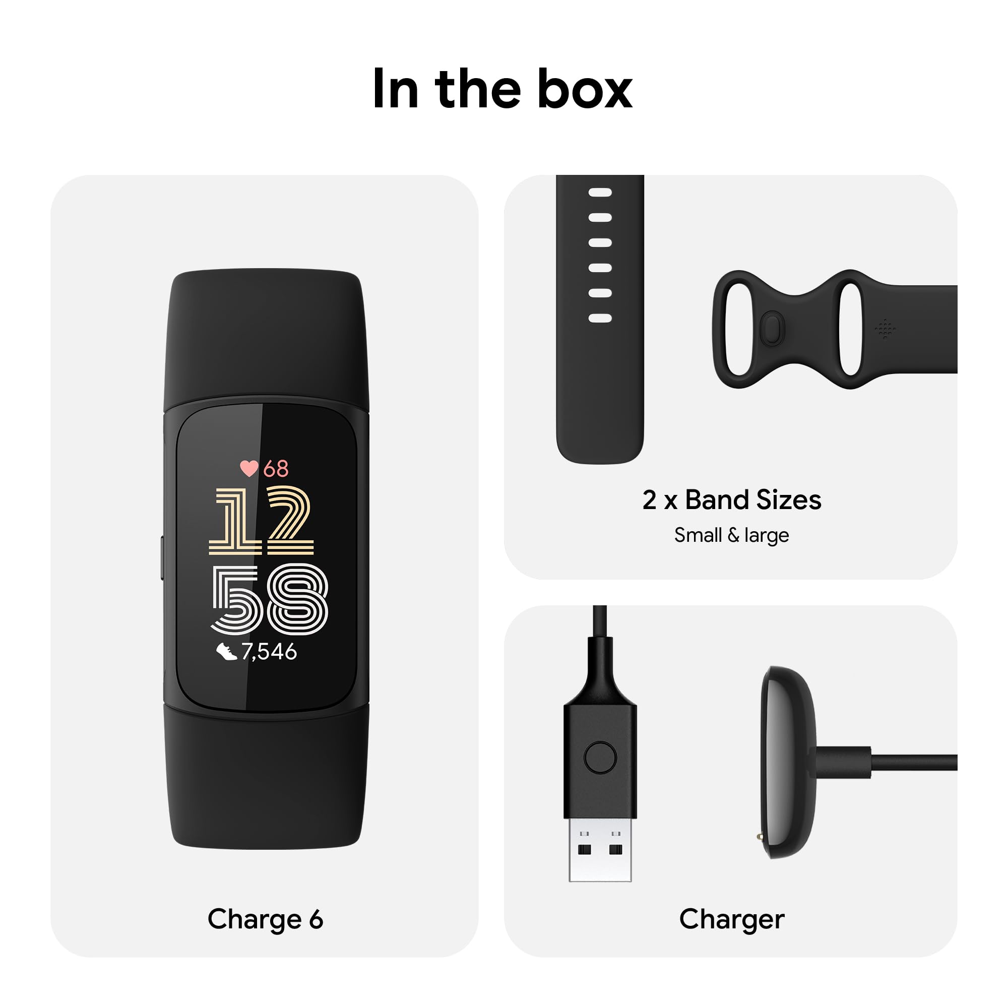 Charge 6 Fitness Tracker with Google apps, Heart Rate on Exercise Equipment,