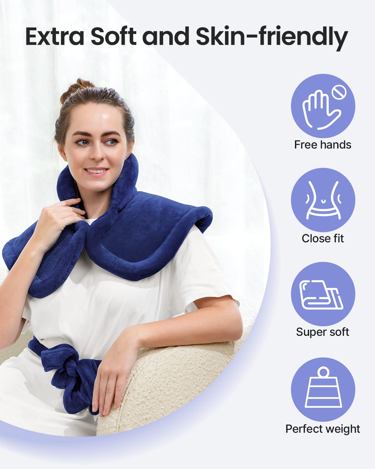 Back Heating Pad for Pain Relief, Mothers Day Gifts for Mom, Birthday Gifts for Her Him Dad