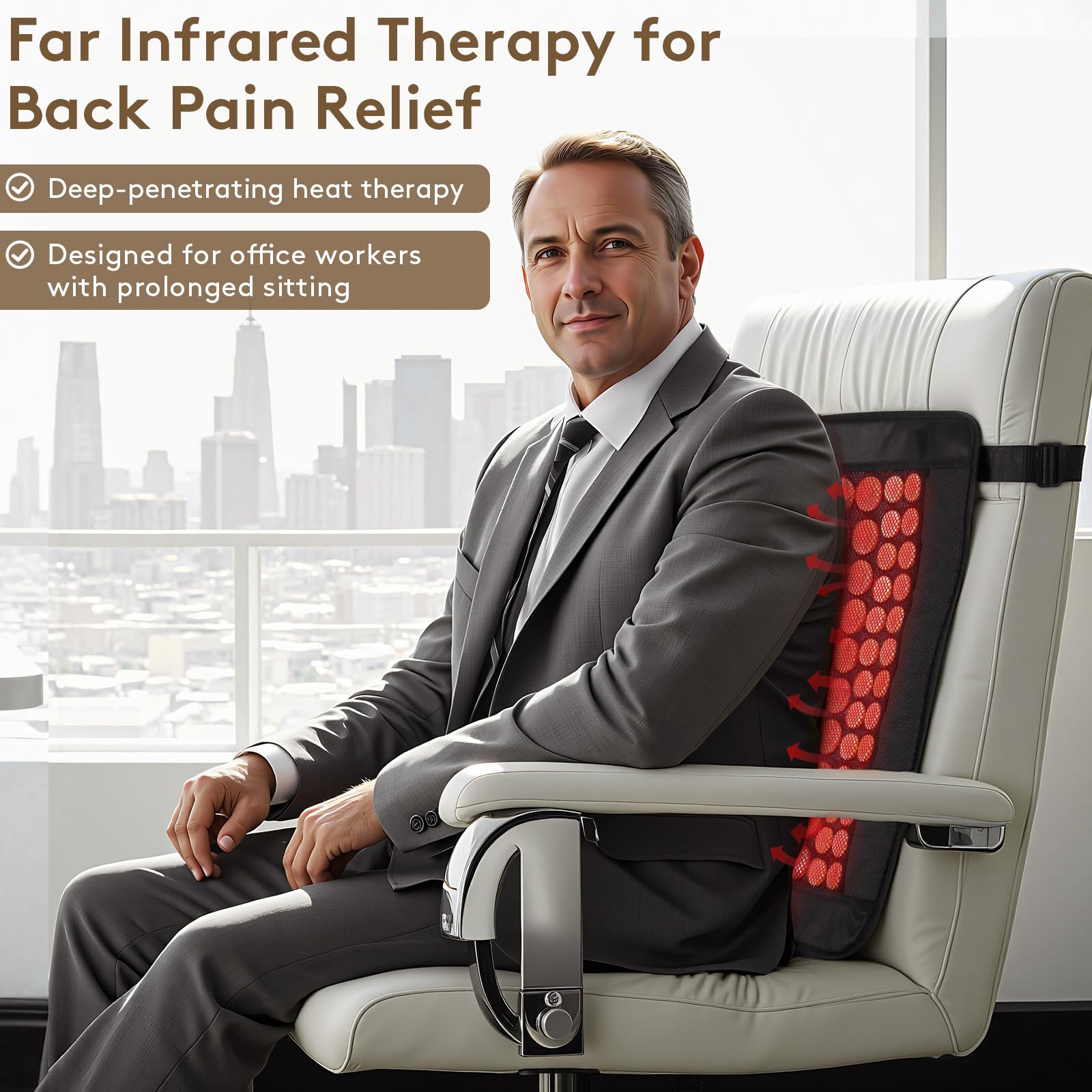 Heating Pad for Back, Far Infrared Natural Jade and Tourmaline Heating Pad