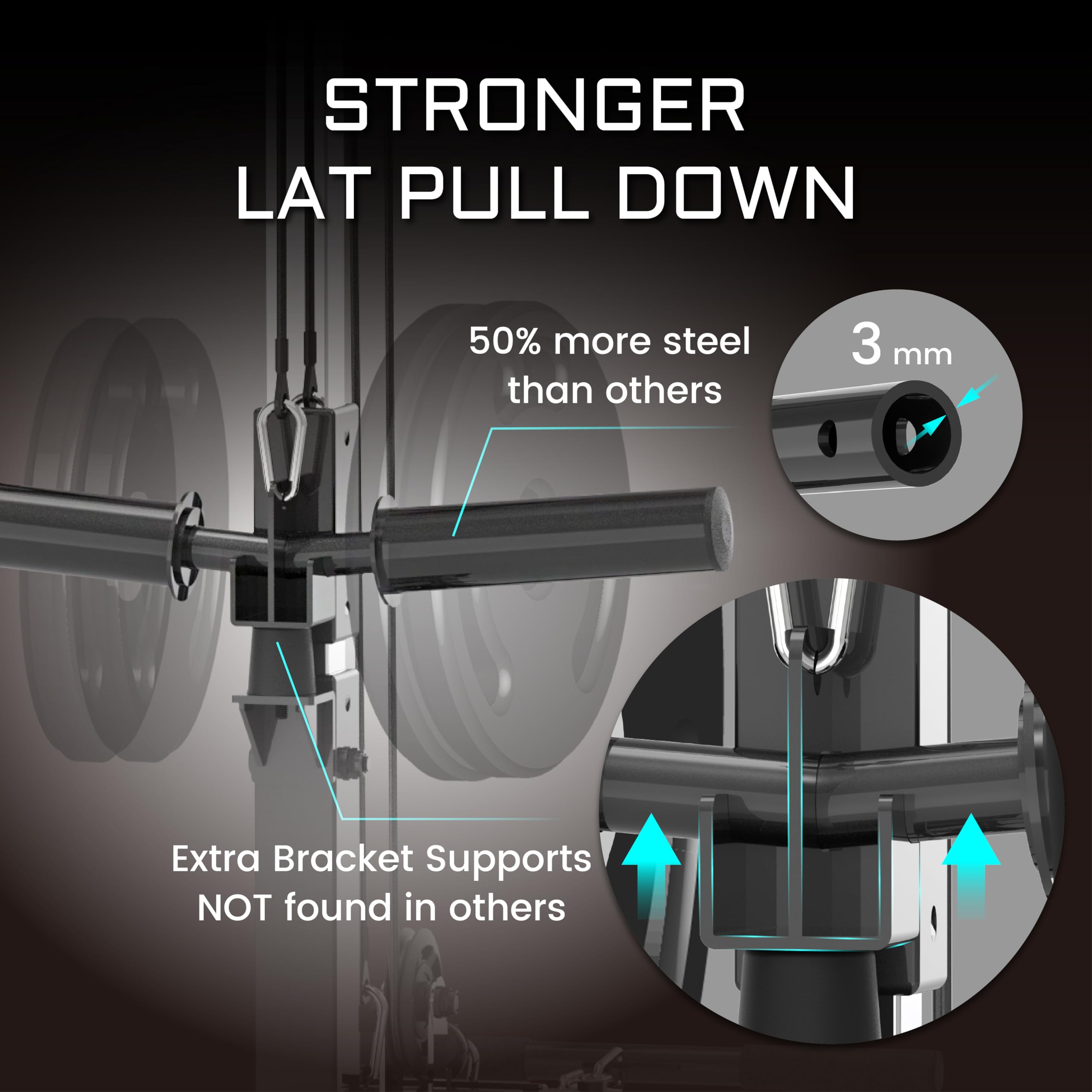 Squat Rack Power Cage with Optional Lat Pulldown & Cable Crossover and Bench Combos