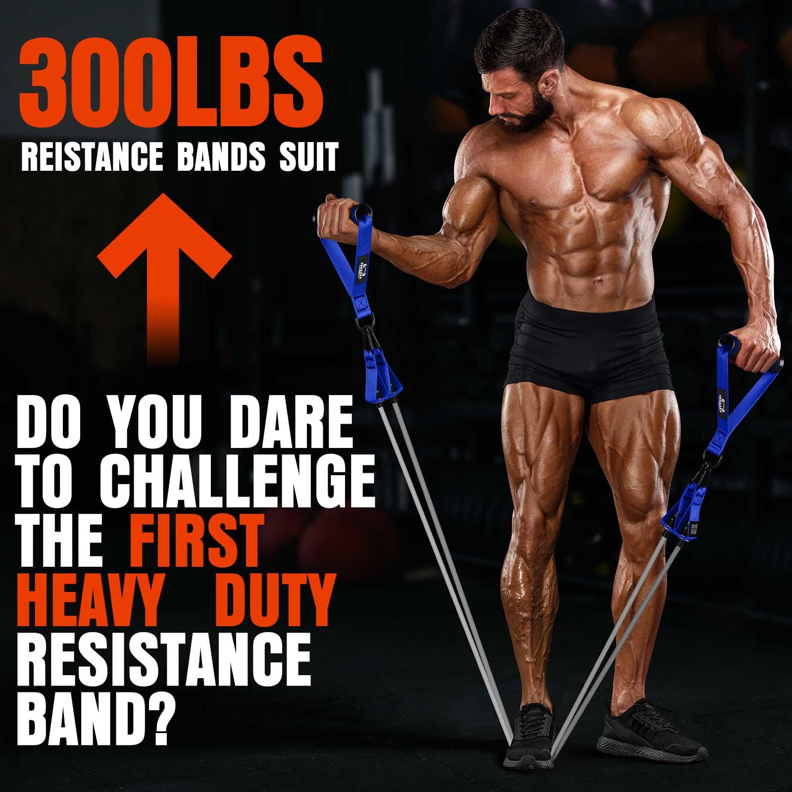 Heavy Resistance Bands for Working Out, 300LBS Exercise Bands with Handles