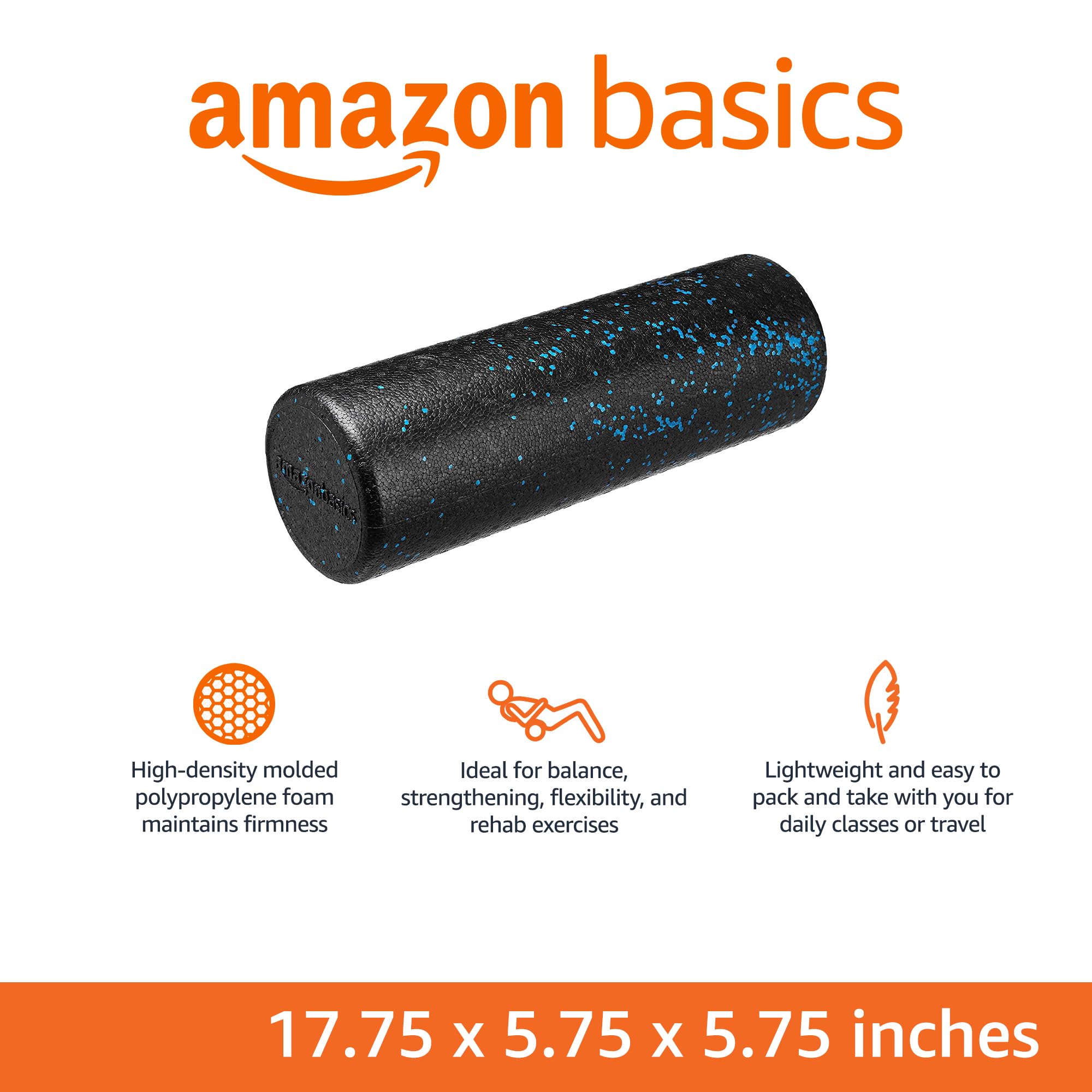 High Density Foam Roller for Exercise and Recovery, 24 Inches, Black