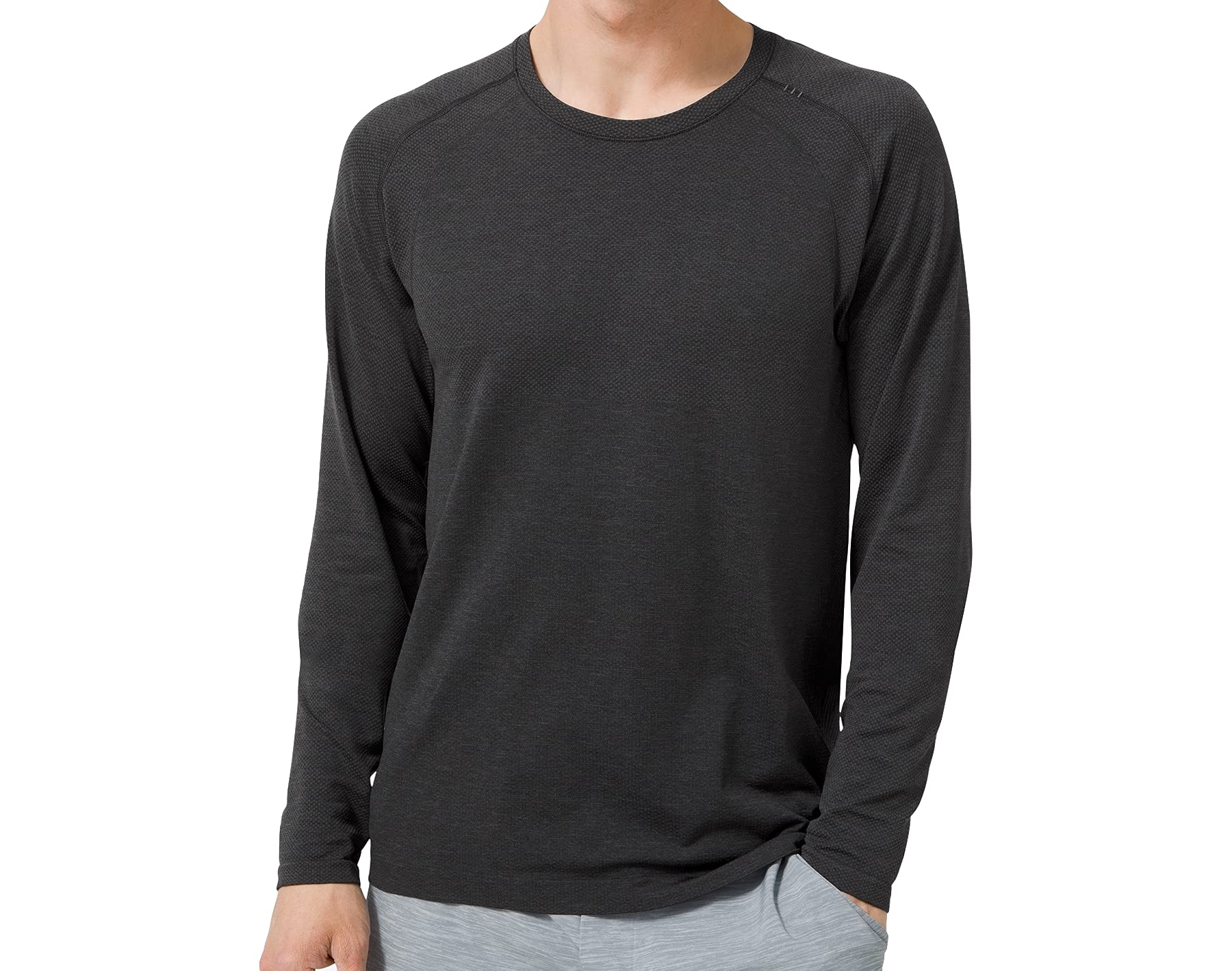 Athletica Mens Metal Vent Tech Long Sleeve Shirt(Deep Coal, L),Large