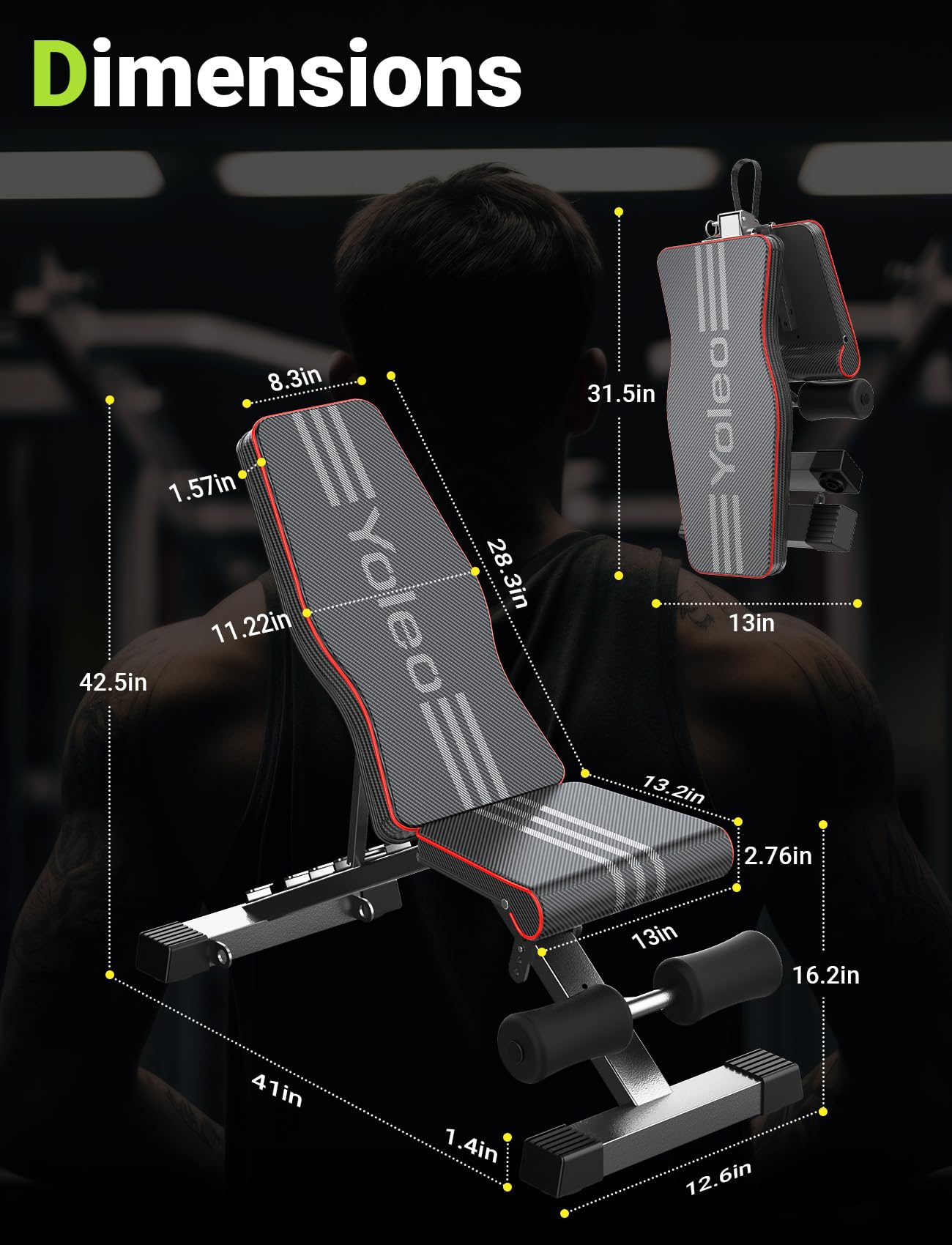 Adjustable Weight Bench for Full Body Workout; Foldable Bench Press Bench of Home Gym