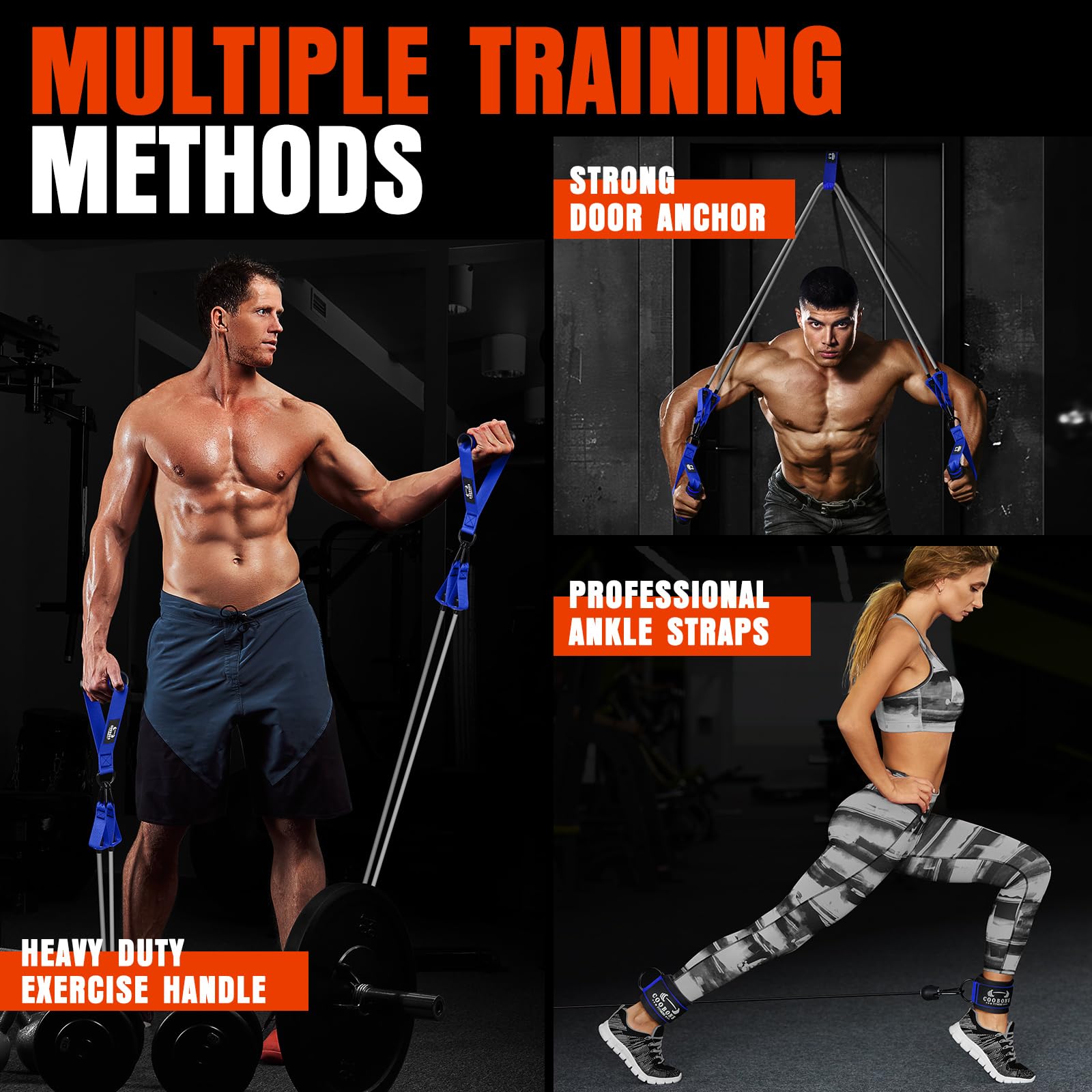 Heavy Resistance Bands for Working Out, 300LBS Exercise Bands with Handles