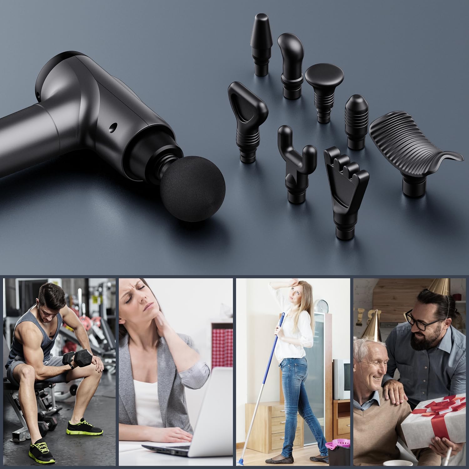 Massage Gun Deep Tissue, Handheld Electric Muscle Massager