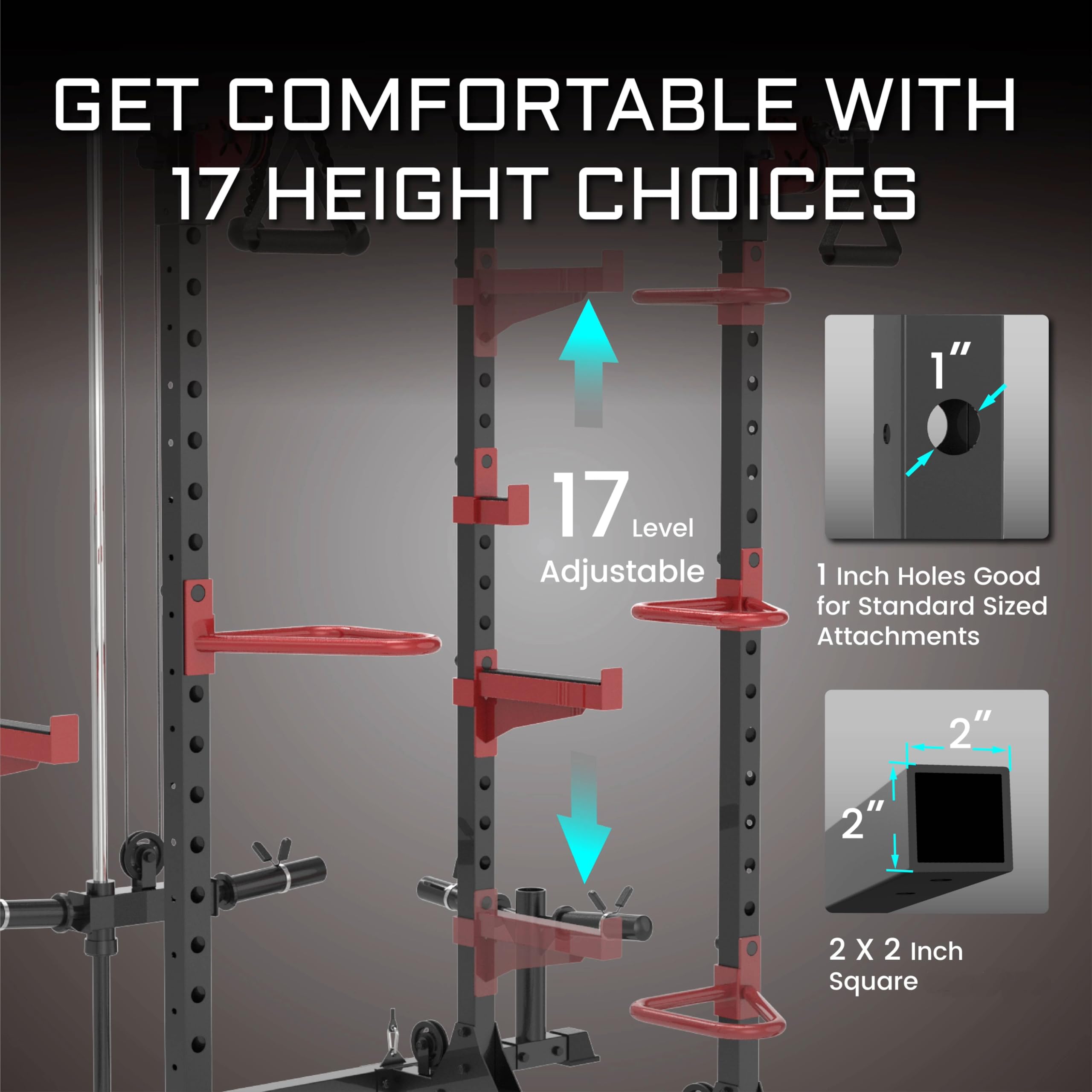Squat Rack Power Cage with Optional Lat Pulldown & Cable Crossover and Bench Combos