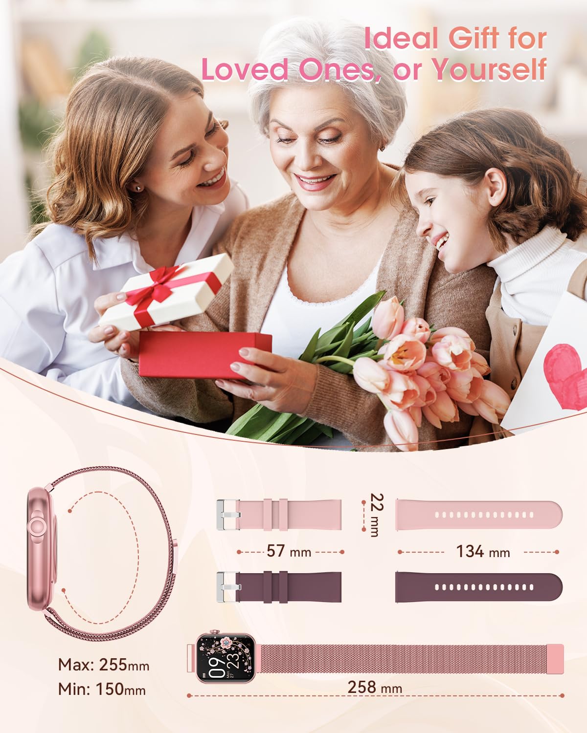 Smart Watches for Women, Health Fitness Watch for Android iPhone
