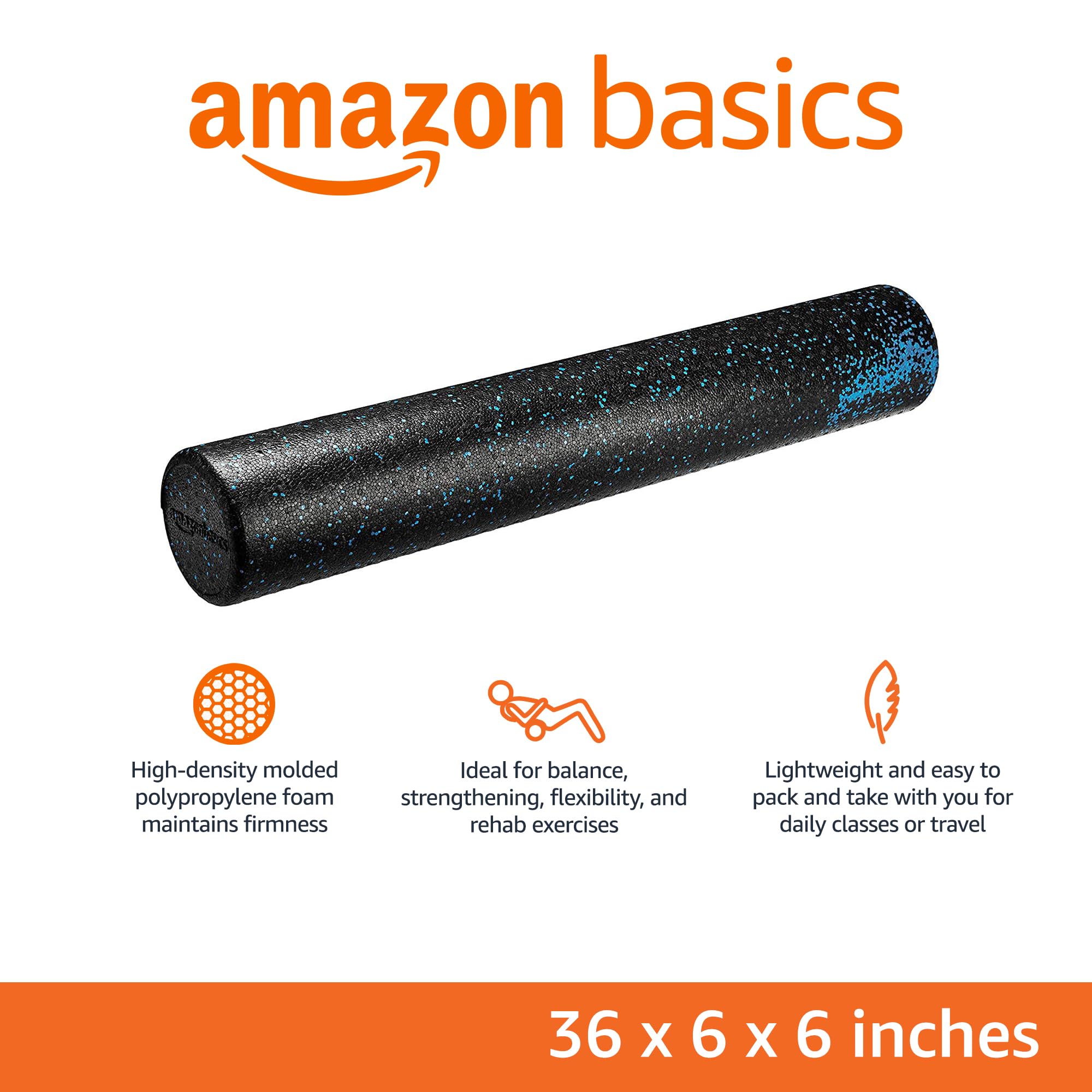 High Density Foam Roller for Exercise and Recovery, 24 Inches, Black