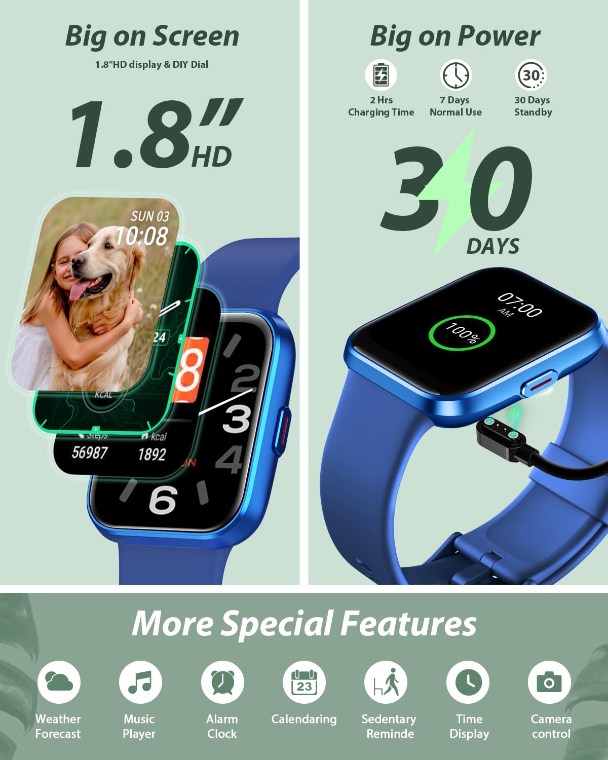 Smart Watch for Women Android & iPhone, Alexa Built-in, 1.8" Touch Screen Fitness Tracker