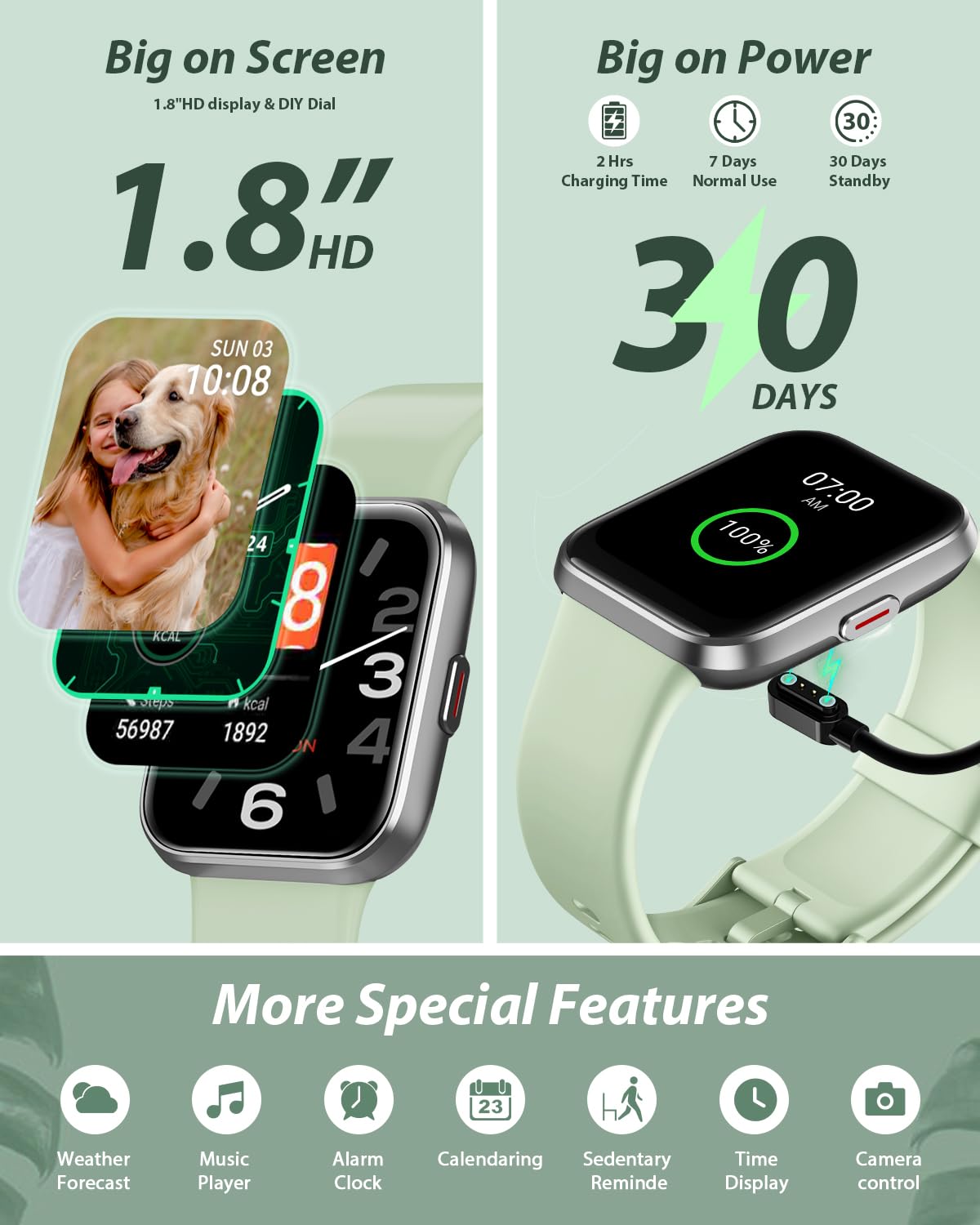 Smart Watch for Women Android & iPhone, Alexa Built-in, 1.8" Touch Screen Fitness Tracker