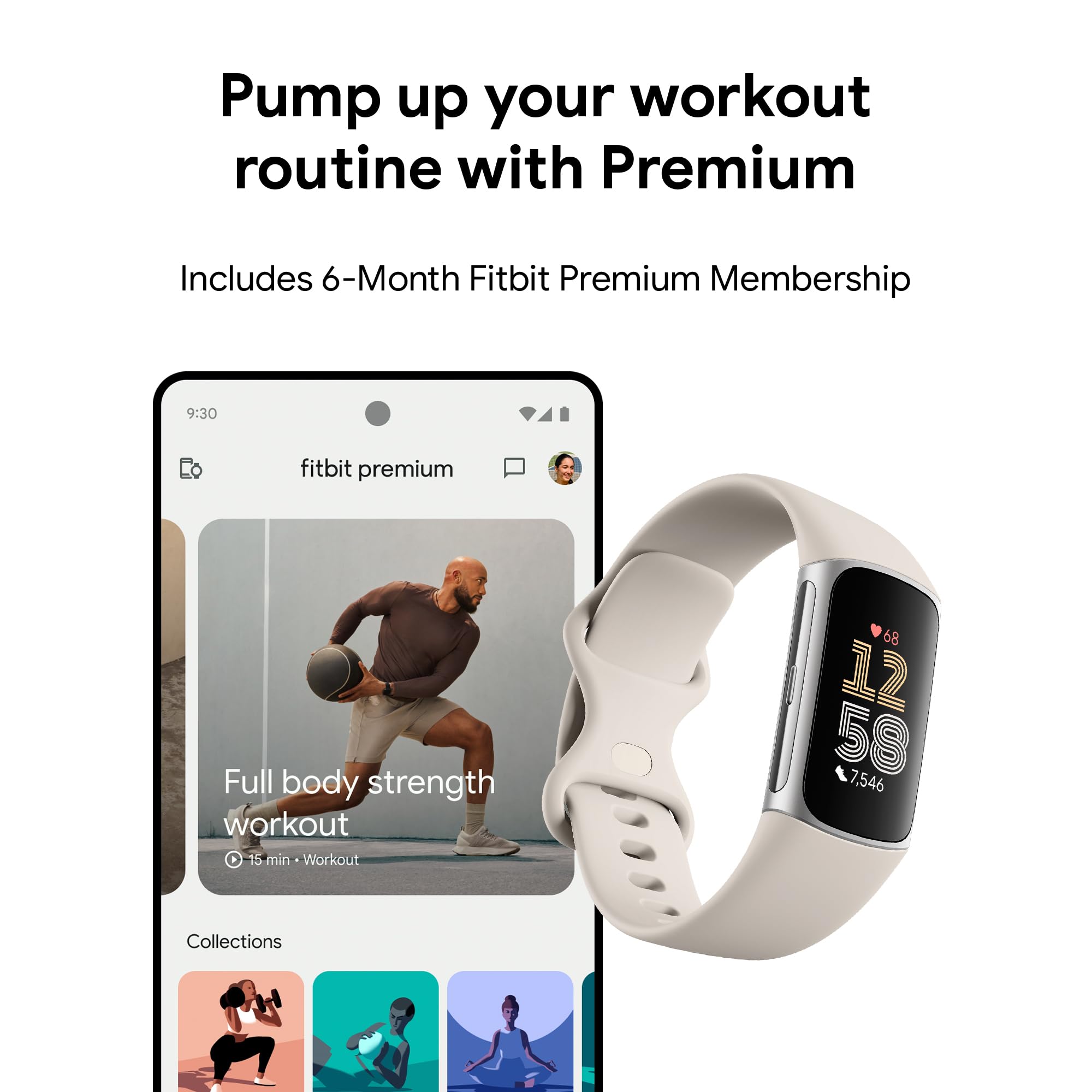 Charge 6 Fitness Tracker with Google apps, Heart Rate on Exercise Equipment,