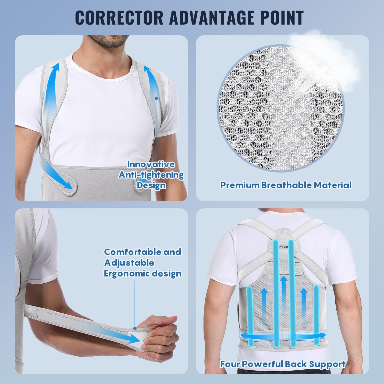 Back Brace Posture Corrector for Women and Men, Shoulder Straightener