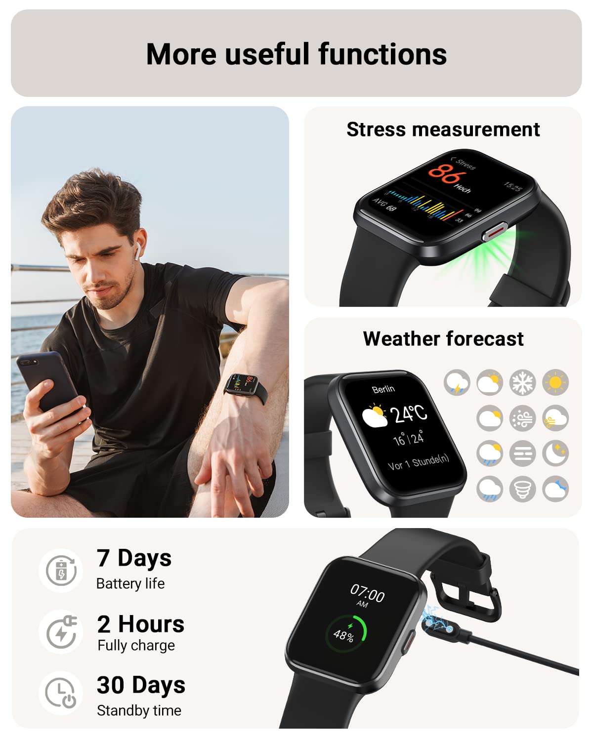 Smart Watch for Women Android & iPhone, Alexa Built-in, 1.8" Touch Screen Fitness Tracker
