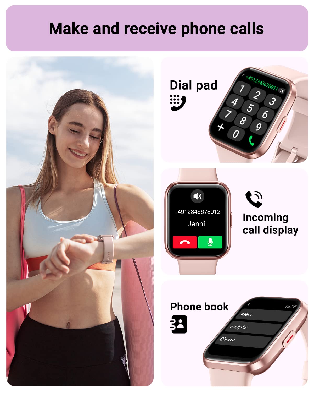 Smart Watch for Women Android & iPhone, Alexa Built-in, 1.8" Touch Screen Fitness Tracker