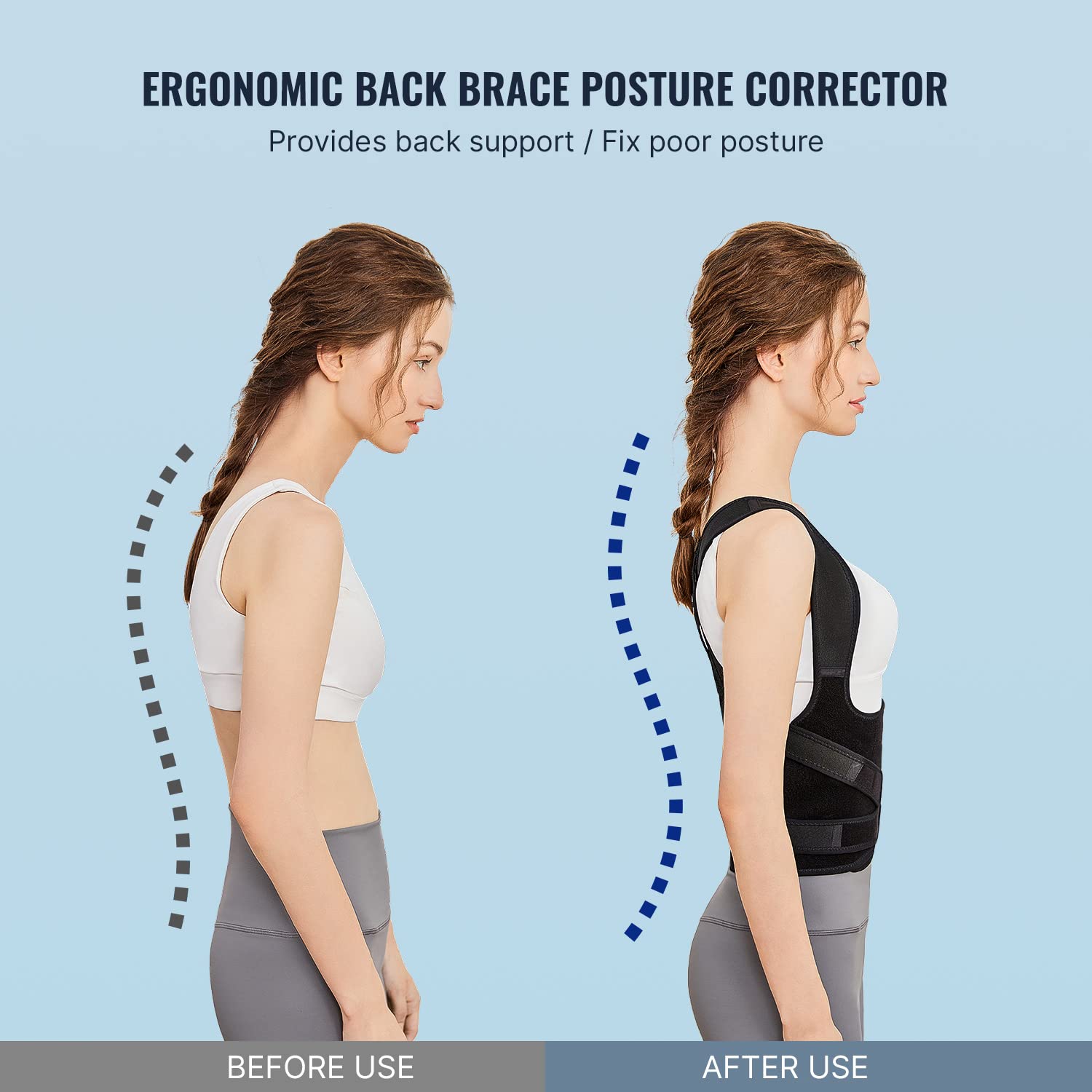 Back Brace Posture Corrector for Women and Men, Shoulder Straightener