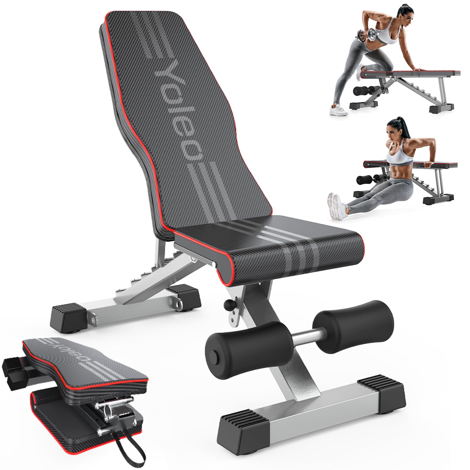 Adjustable Weight Bench for Full Body Workout; Foldable Bench Press Bench of Home Gym