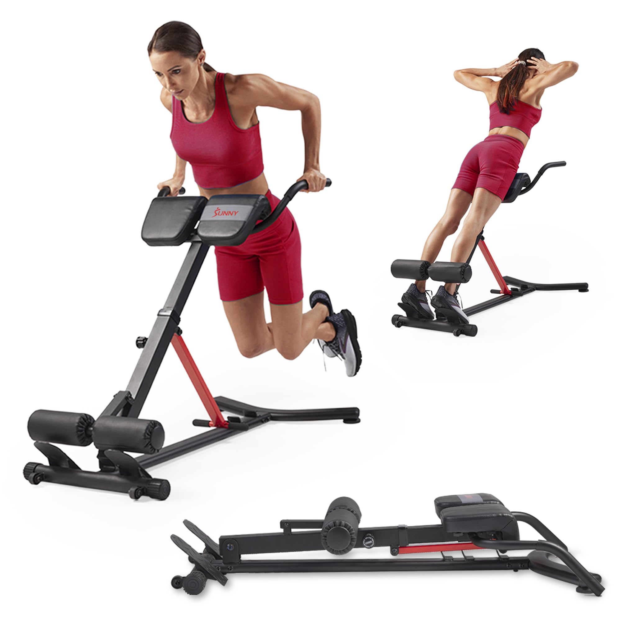 45-Degree Hyperextension Roman Chair with Adjustable Height and Back, Glute
