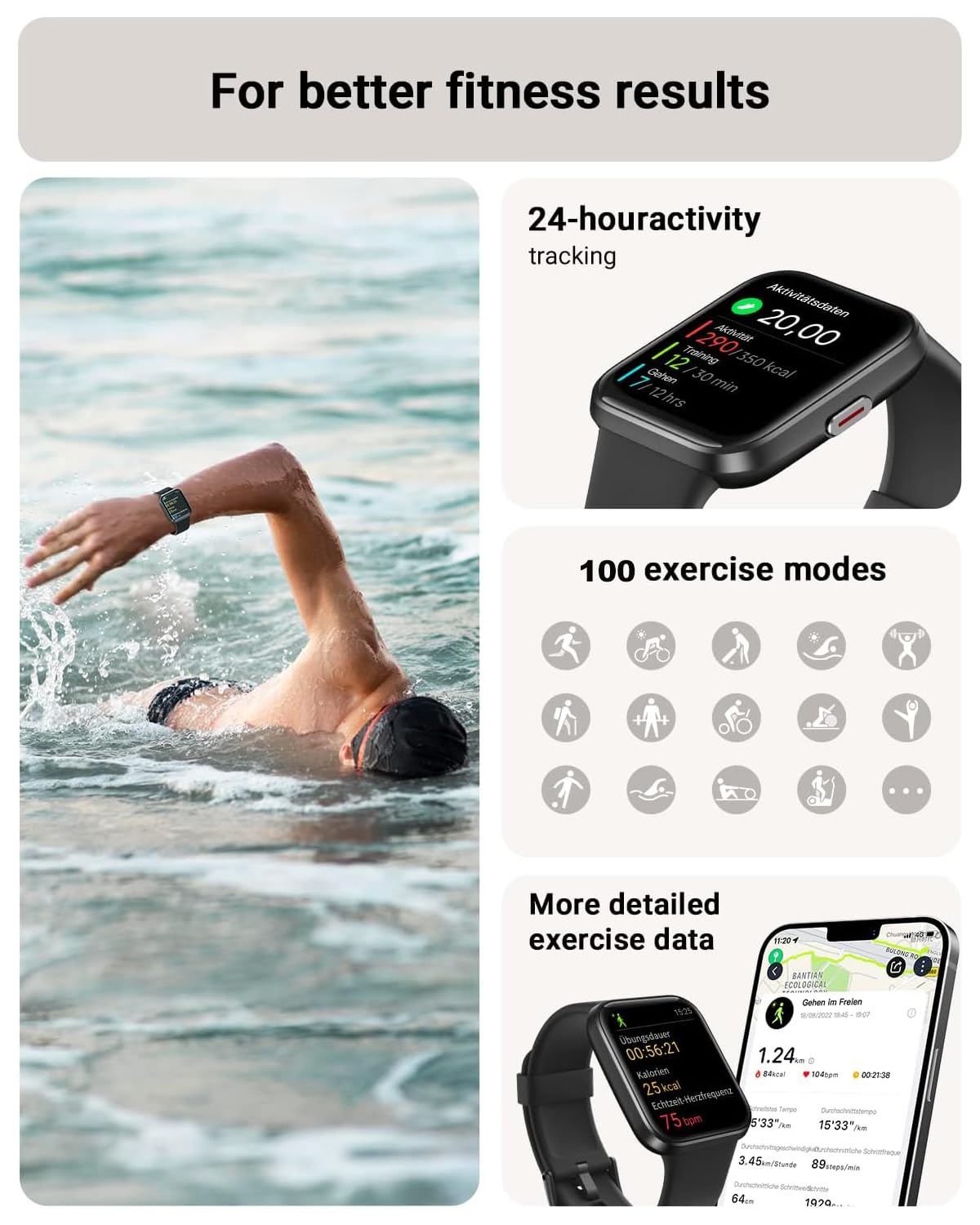 Smart Watch for Women Android & iPhone, Alexa Built-in, 1.8" Touch Screen Fitness Tracker