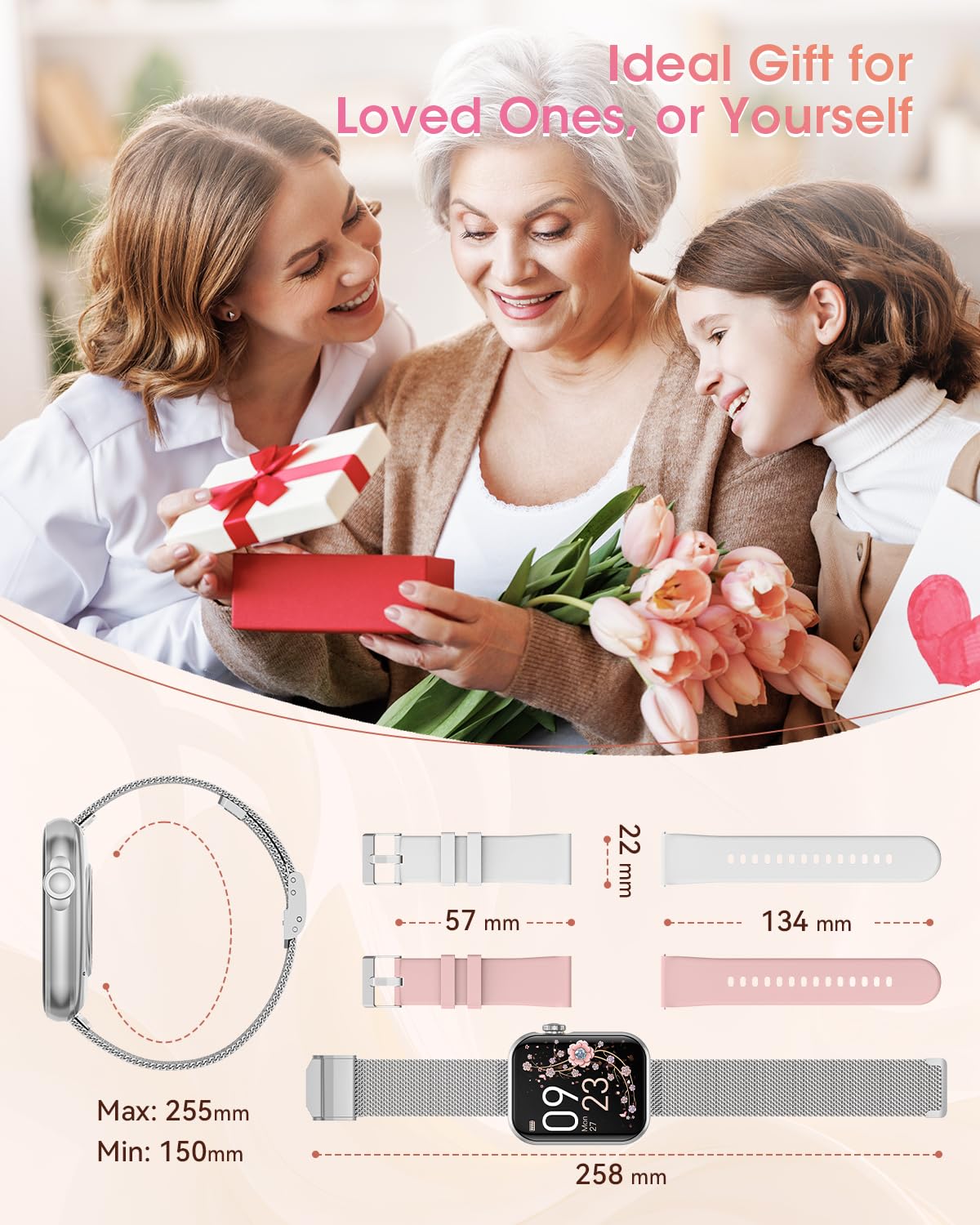 Smart Watches for Women, Health Fitness Watch for Android iPhone