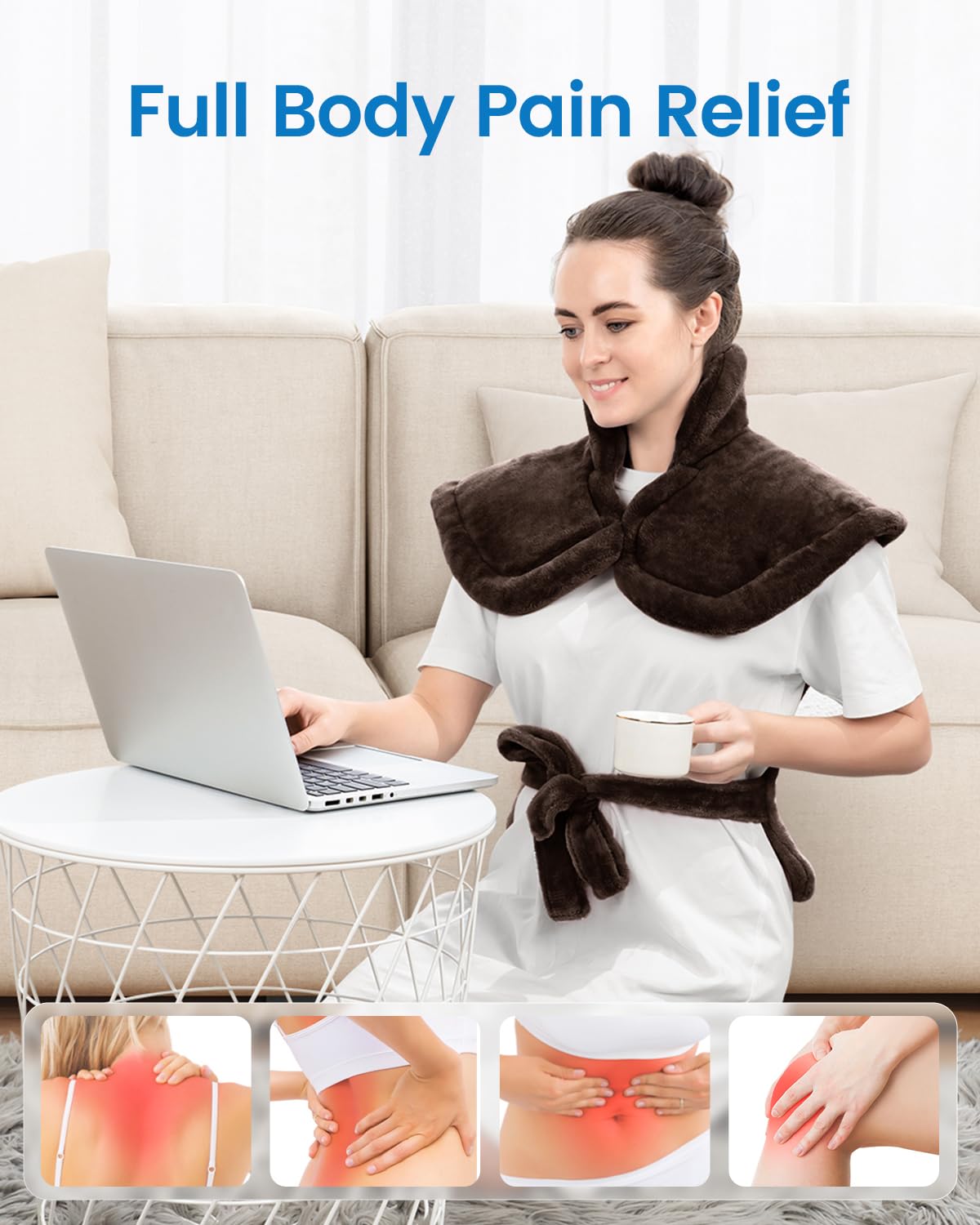 Back Heating Pad for Pain Relief, Mothers Day Gifts for Mom, Birthday Gifts for Her Him Dad