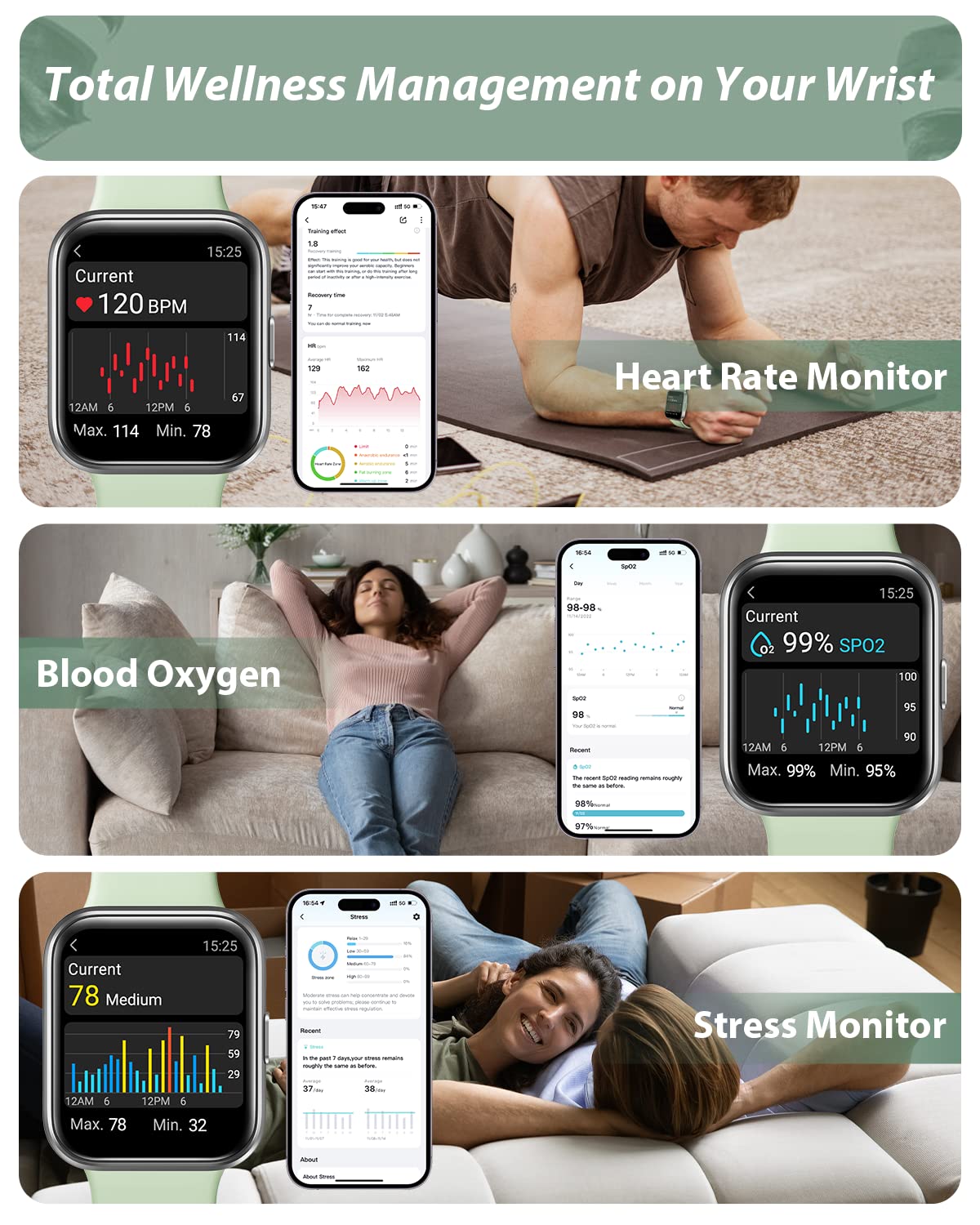 Smart Watch for Women Android & iPhone, Alexa Built-in, 1.8" Touch Screen Fitness Tracker