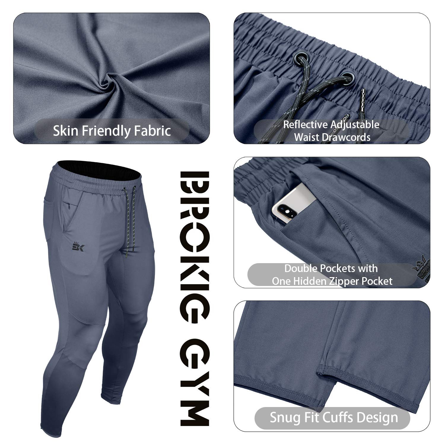 Mens Lightweight Running Gym Jogger Pants,Men's Workout Sweatpants