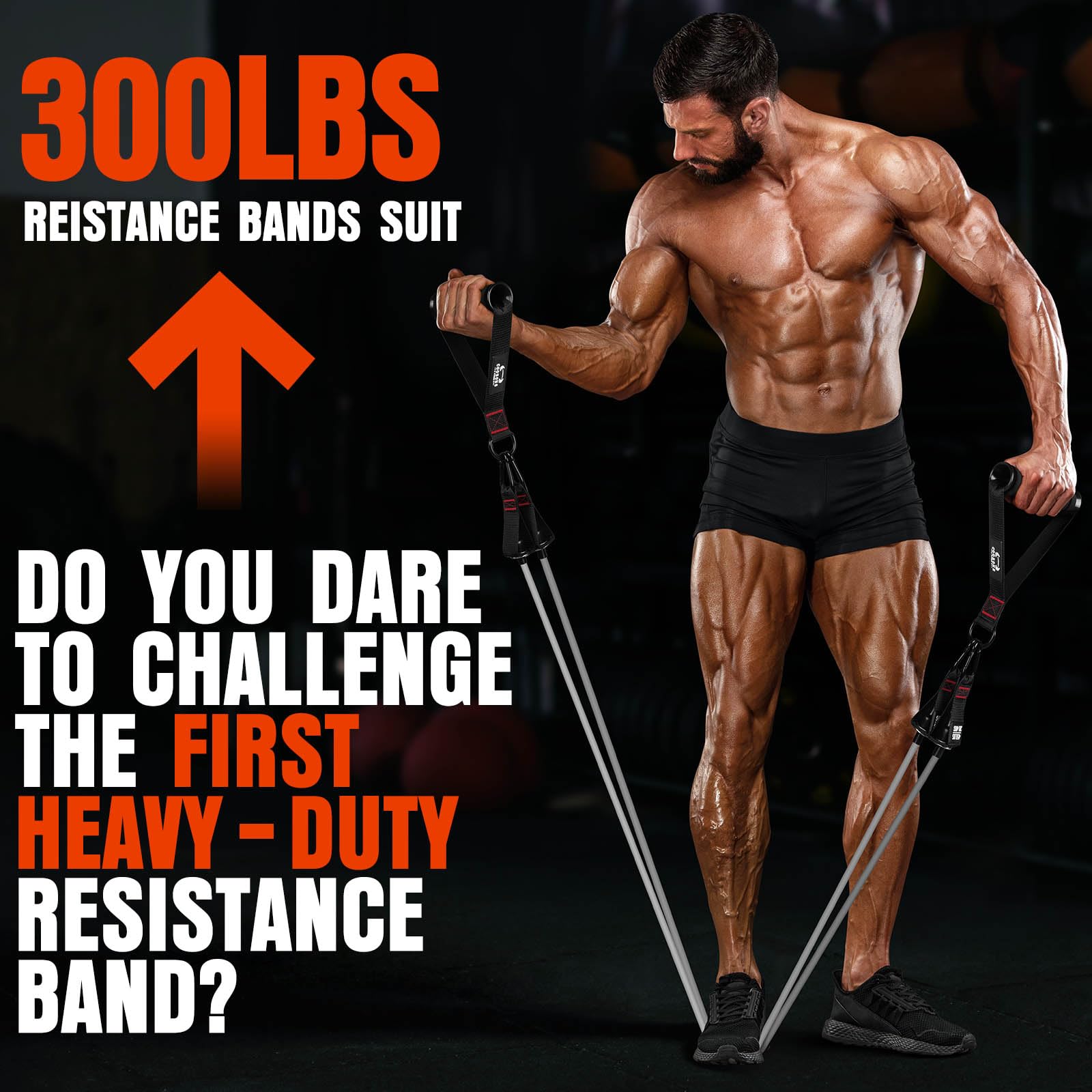 Heavy Resistance Bands for Working Out, 300LBS Exercise Bands with Handles