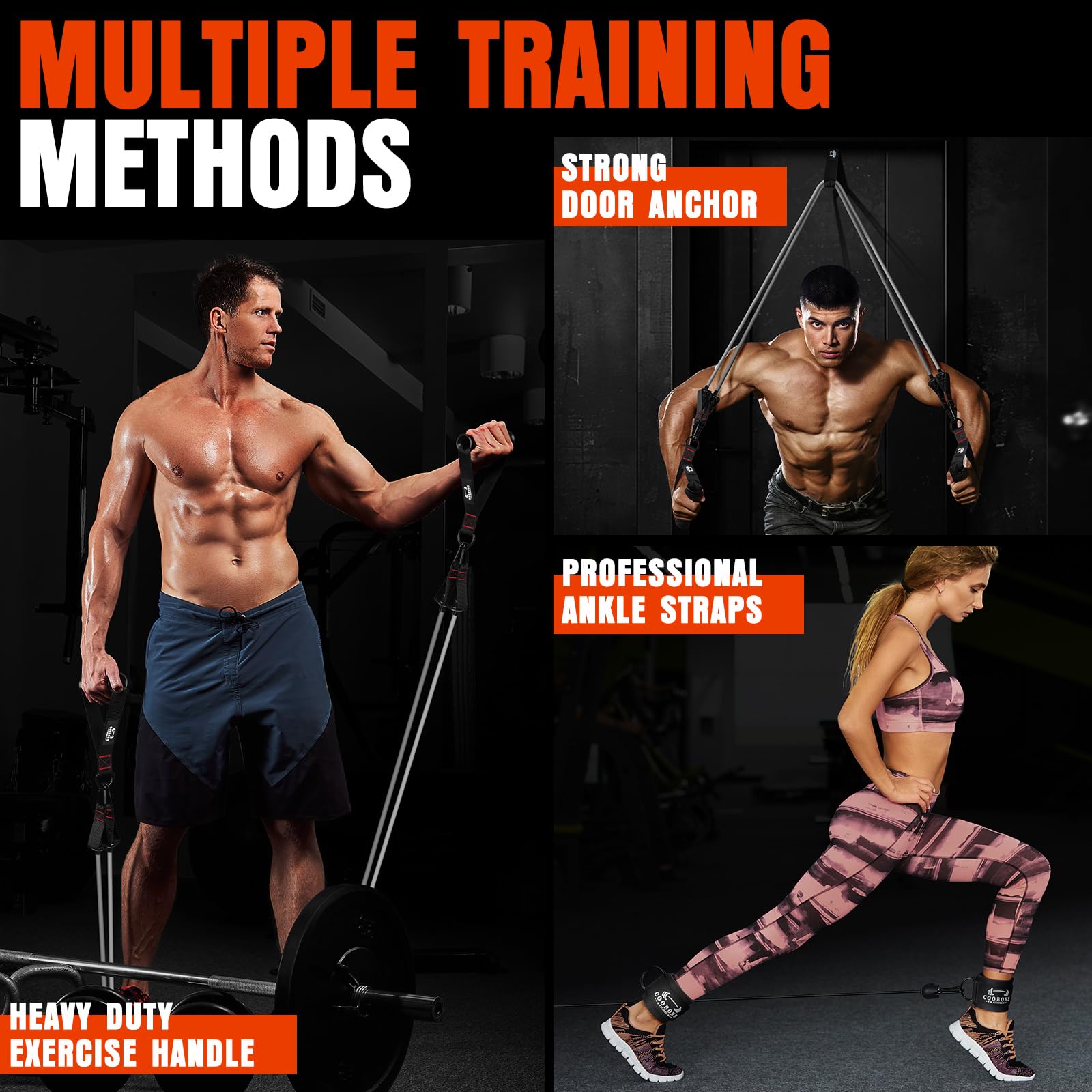 Heavy Resistance Bands for Working Out, 300LBS Exercise Bands with Handles