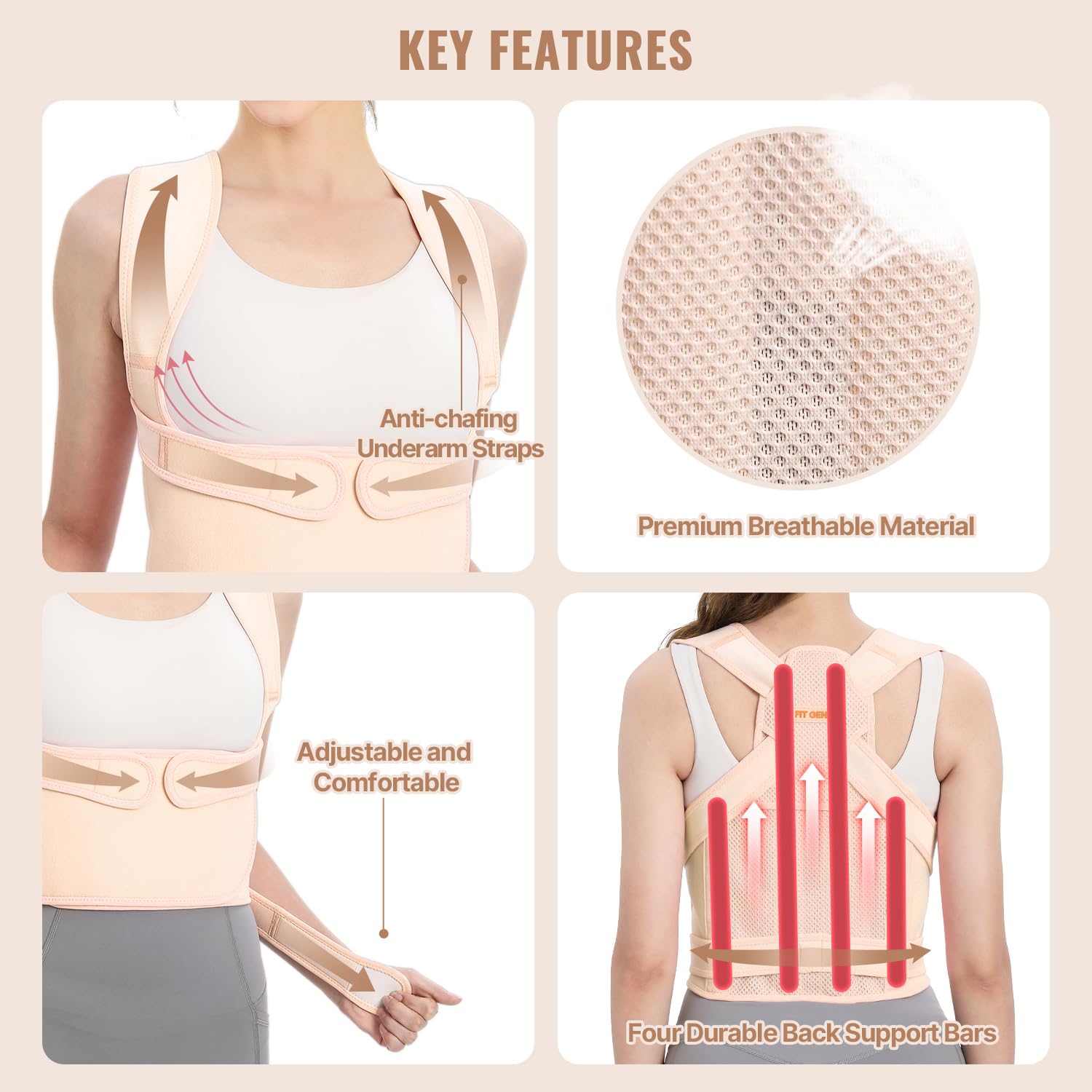 Back Brace Posture Corrector for Women and Men, Shoulder Straightener