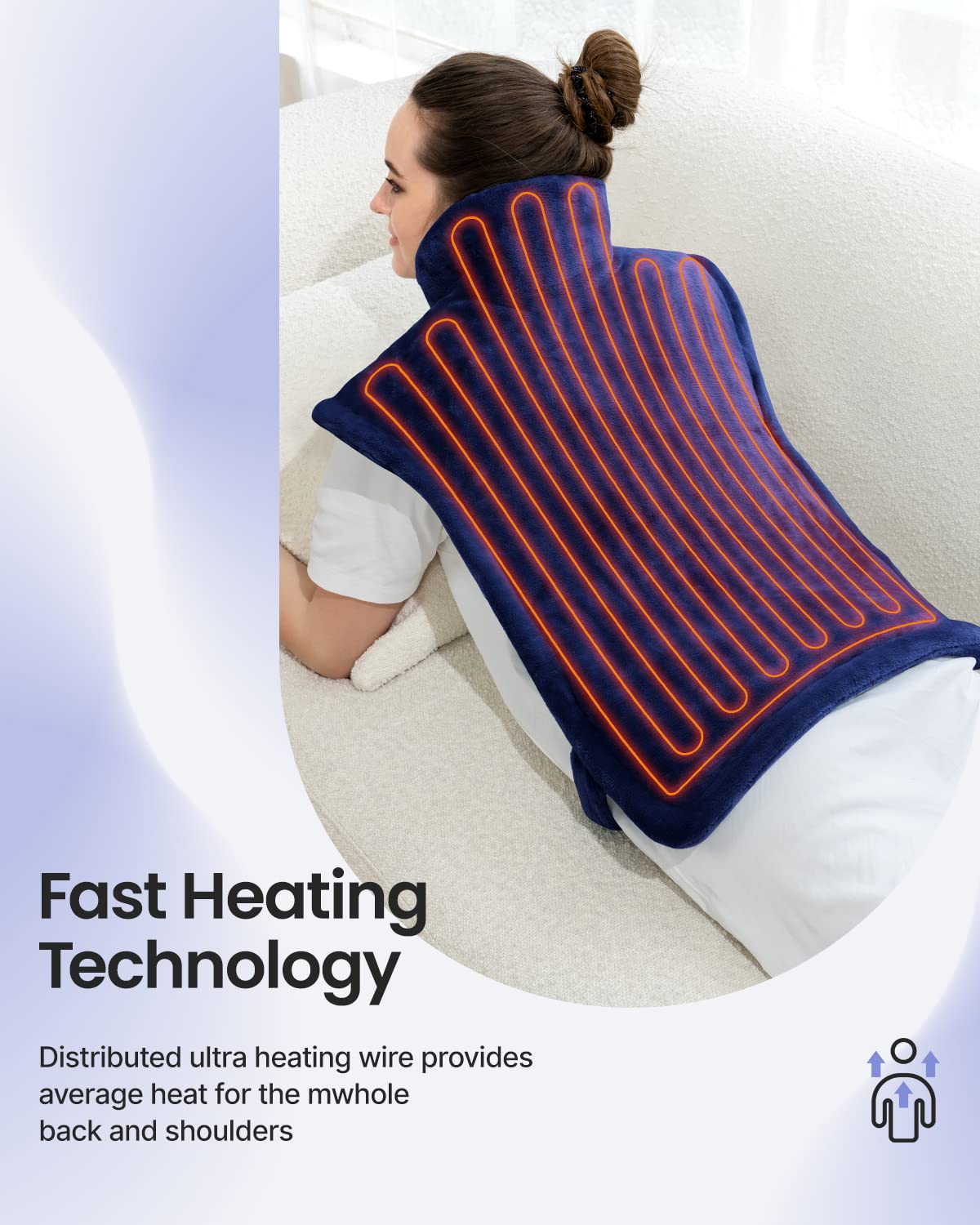 Back Heating Pad for Pain Relief, Mothers Day Gifts for Mom, Birthday Gifts for Her Him Dad