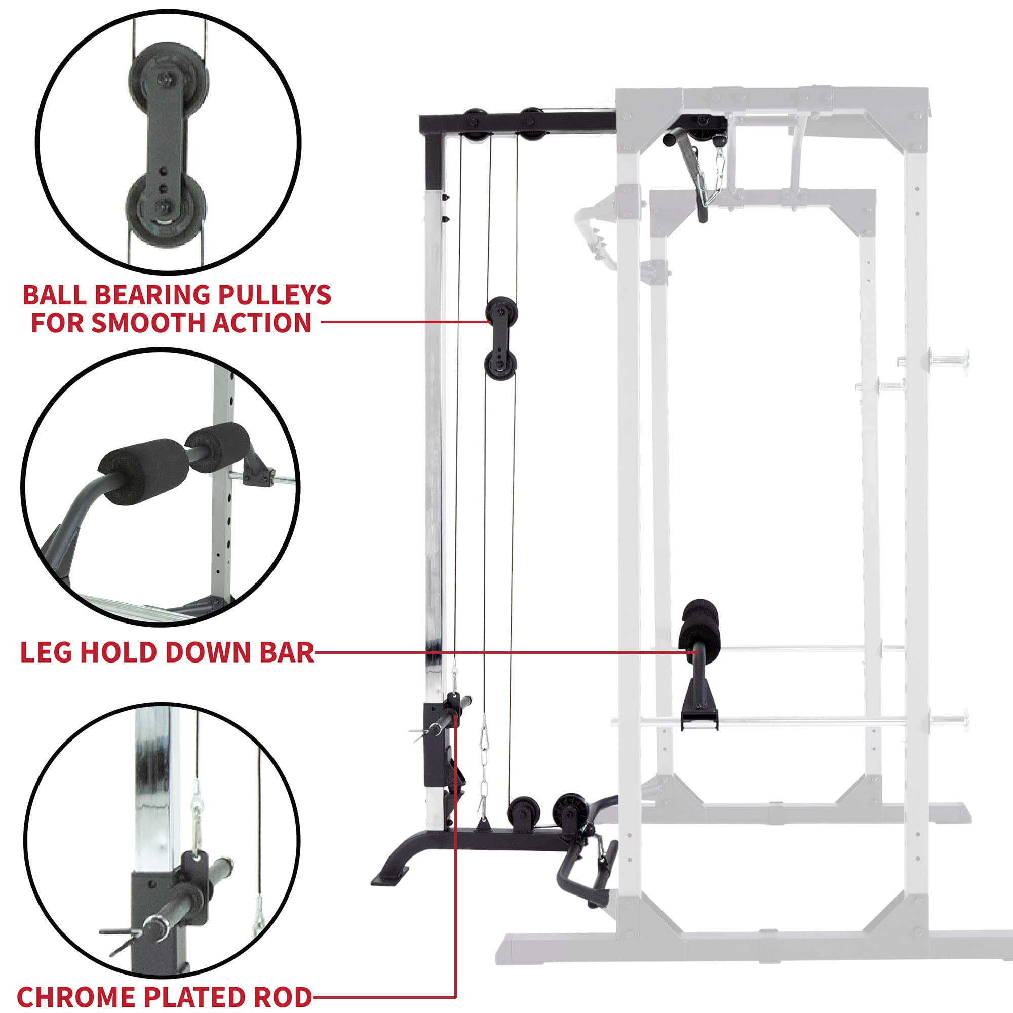 Squat Rack Power Cage with Optional Lat Pulldown & Cable Crossover and Bench Combos