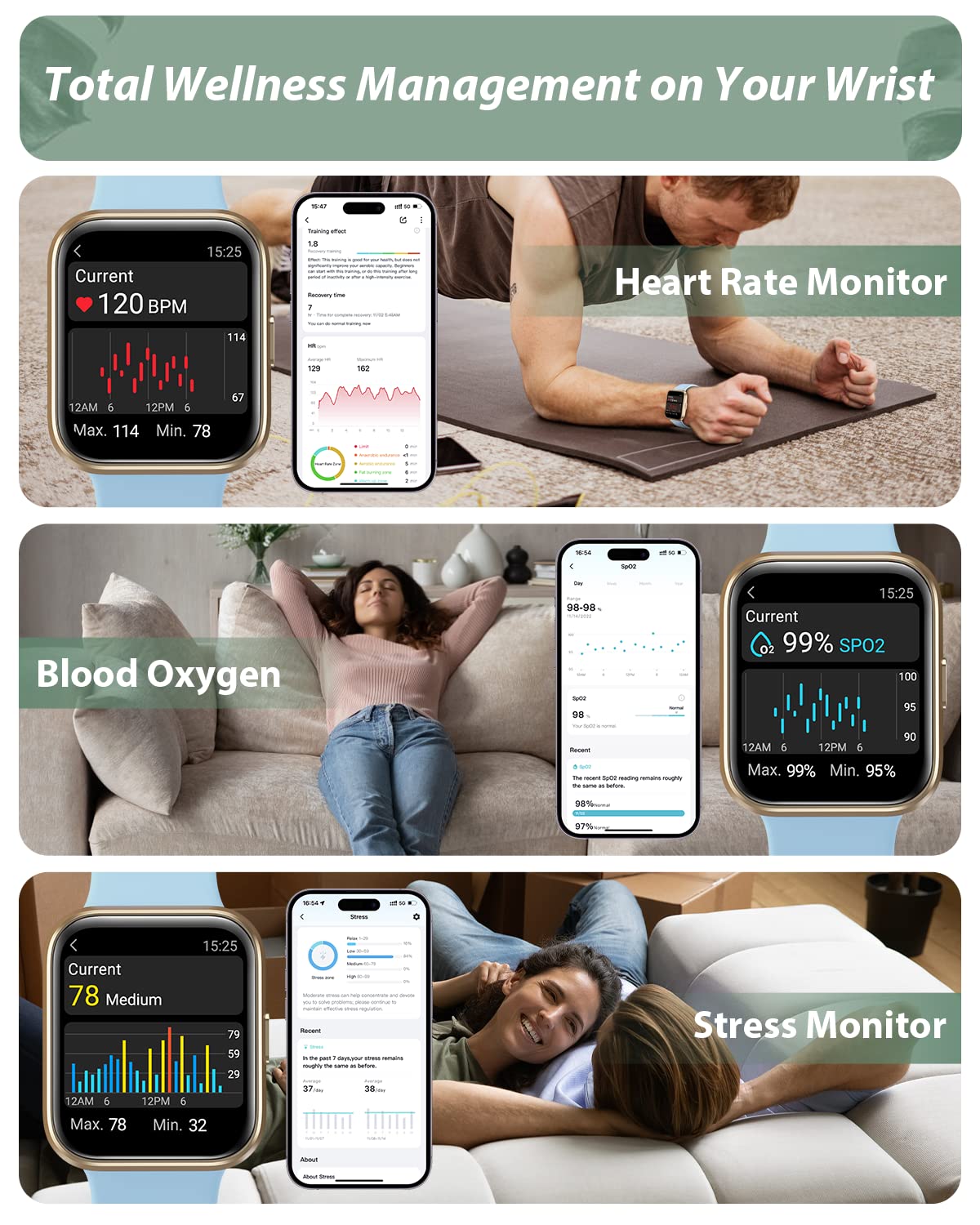 Smart Watch for Women Android & iPhone, Alexa Built-in, 1.8" Touch Screen Fitness Tracker
