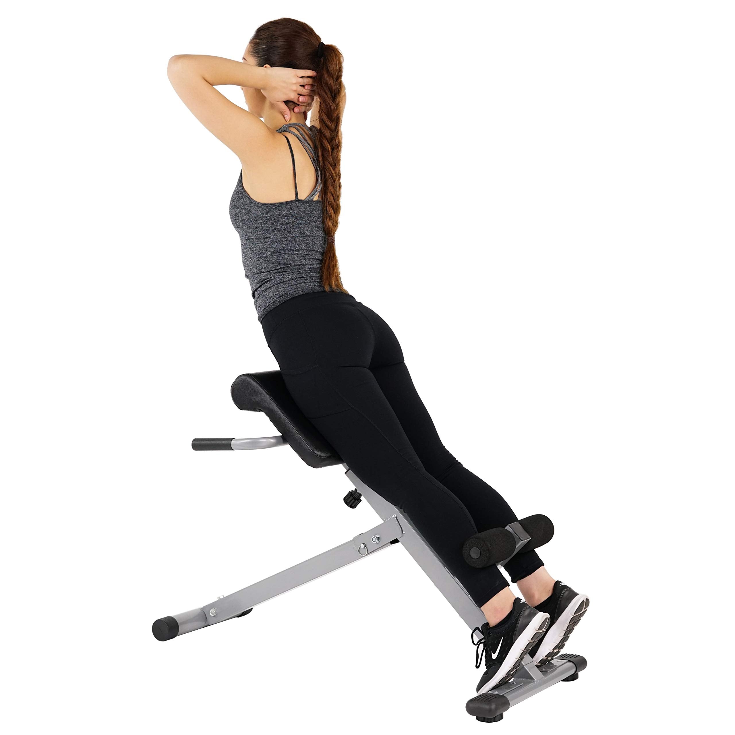 45-Degree Hyperextension Roman Chair with Adjustable Height and Back, Glute