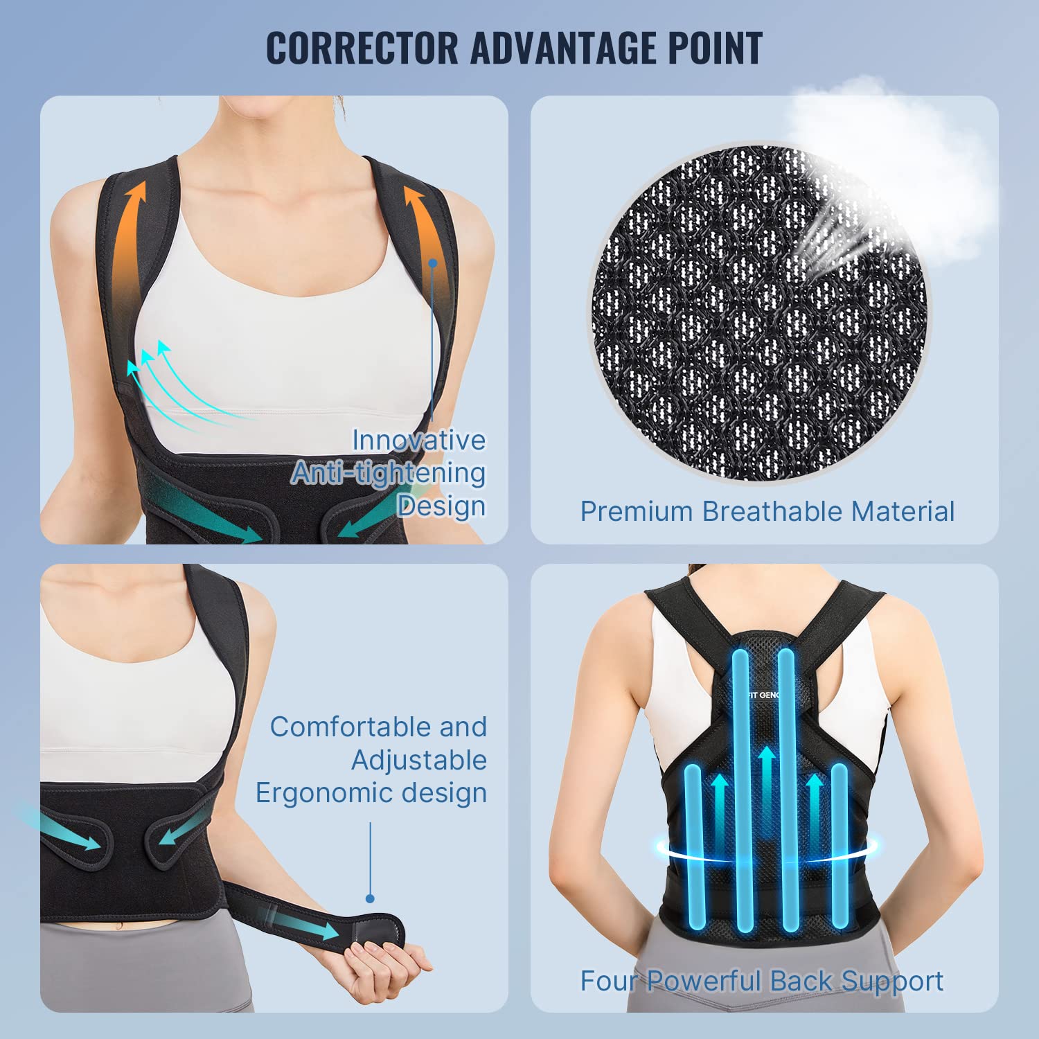 Back Brace Posture Corrector for Women and Men, Shoulder Straightener
