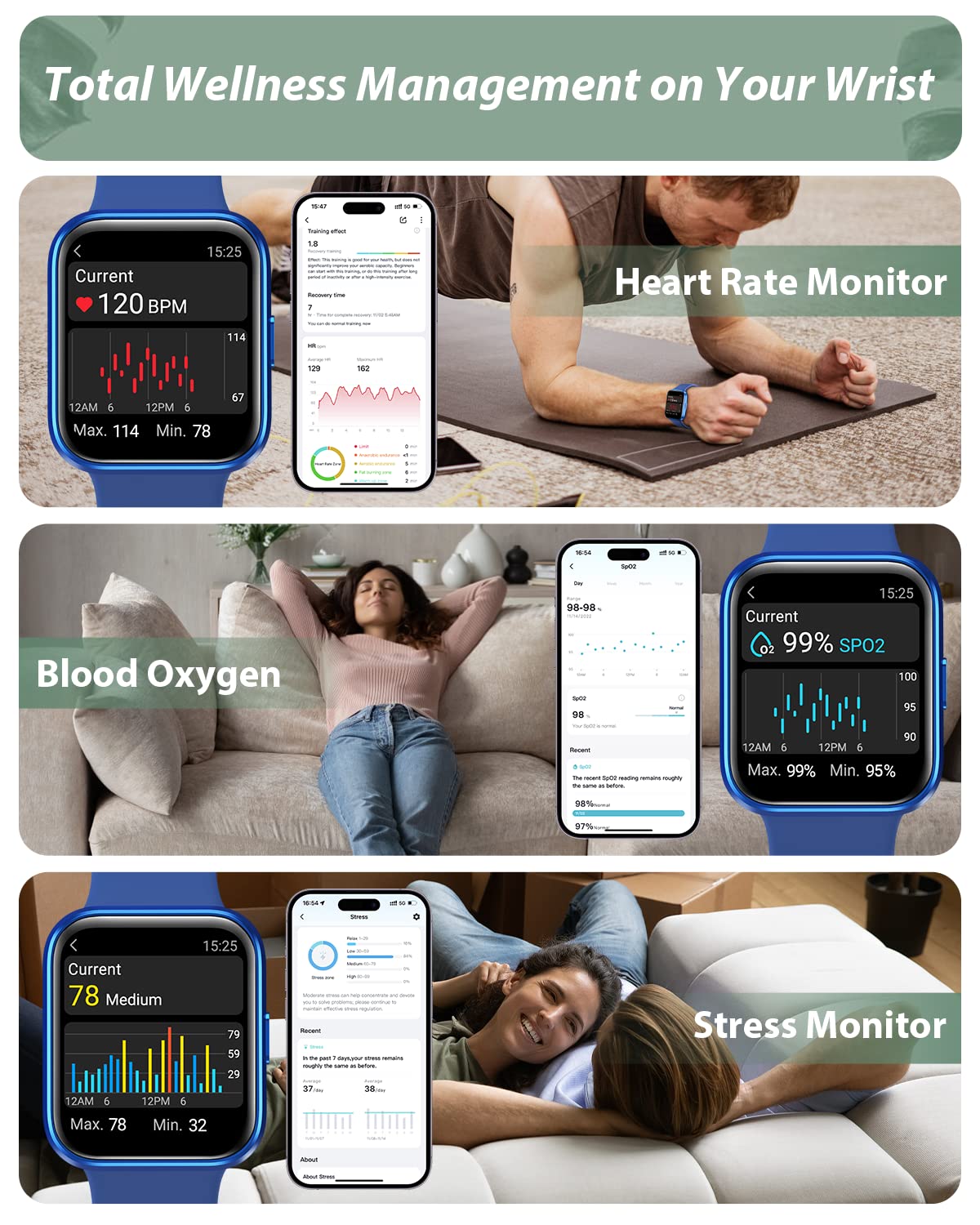 Smart Watch for Women Android & iPhone, Alexa Built-in, 1.8" Touch Screen Fitness Tracker