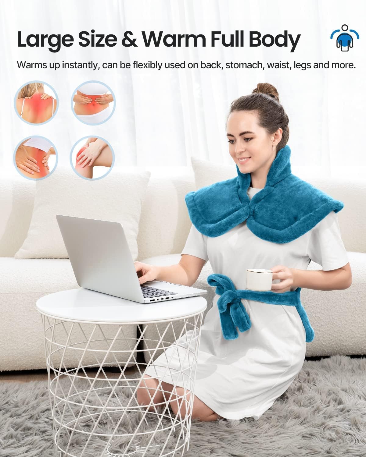 Back Heating Pad for Pain Relief, Mothers Day Gifts for Mom, Birthday Gifts for Her Him Dad
