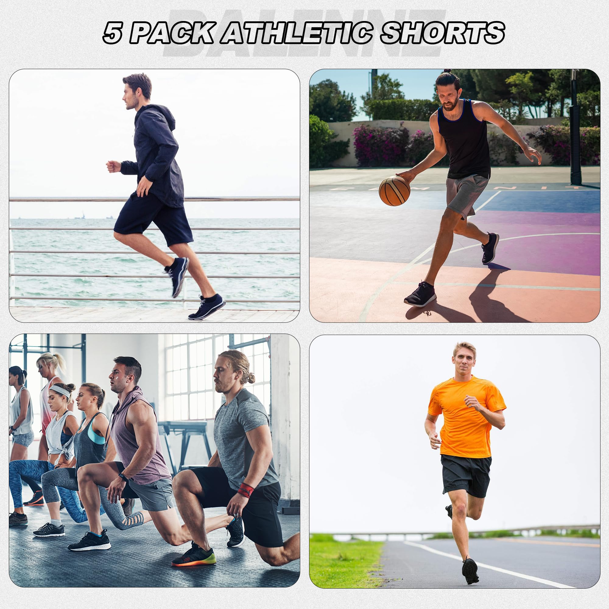 Workout Shorts for Men Plus Size Athletic Shorts for Men Moisture Wicking Mens Gym