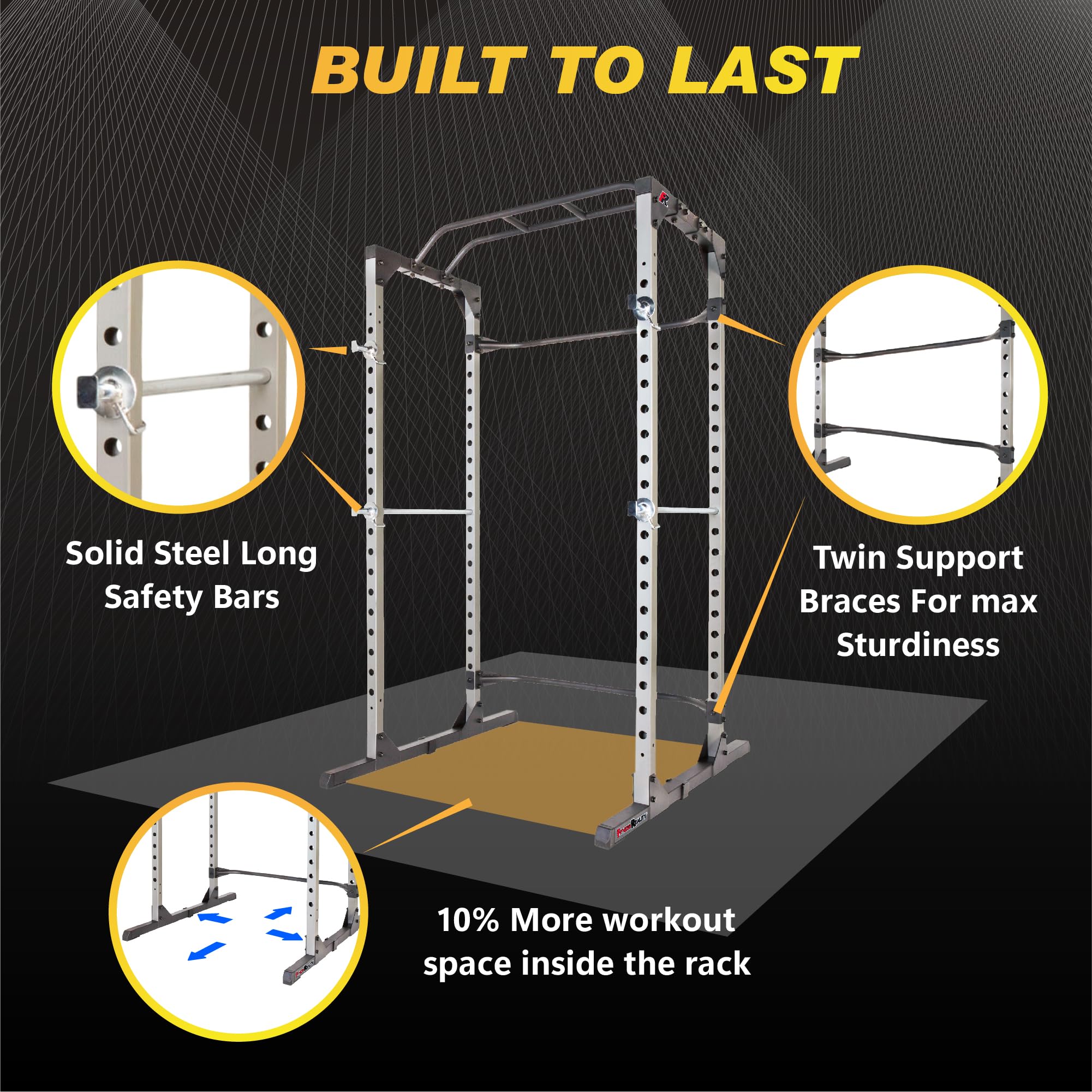 Squat Rack Power Cage with Optional Lat Pulldown & Cable Crossover and Bench Combos