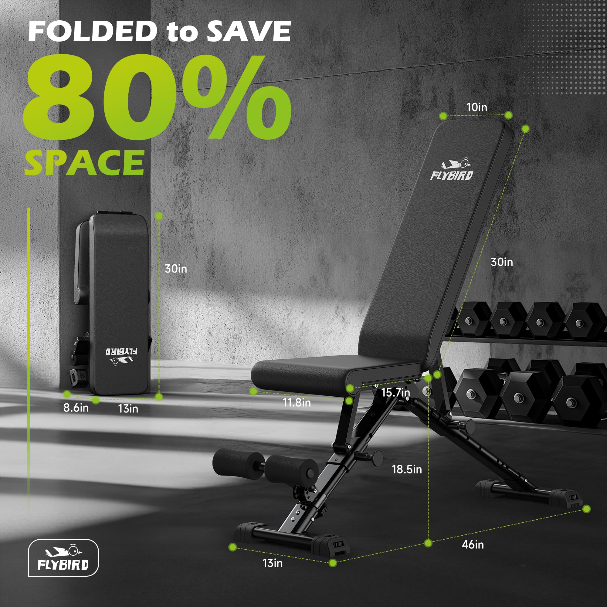 Weight Bench, Adjustable Strength Training Bench for Full Body Workout