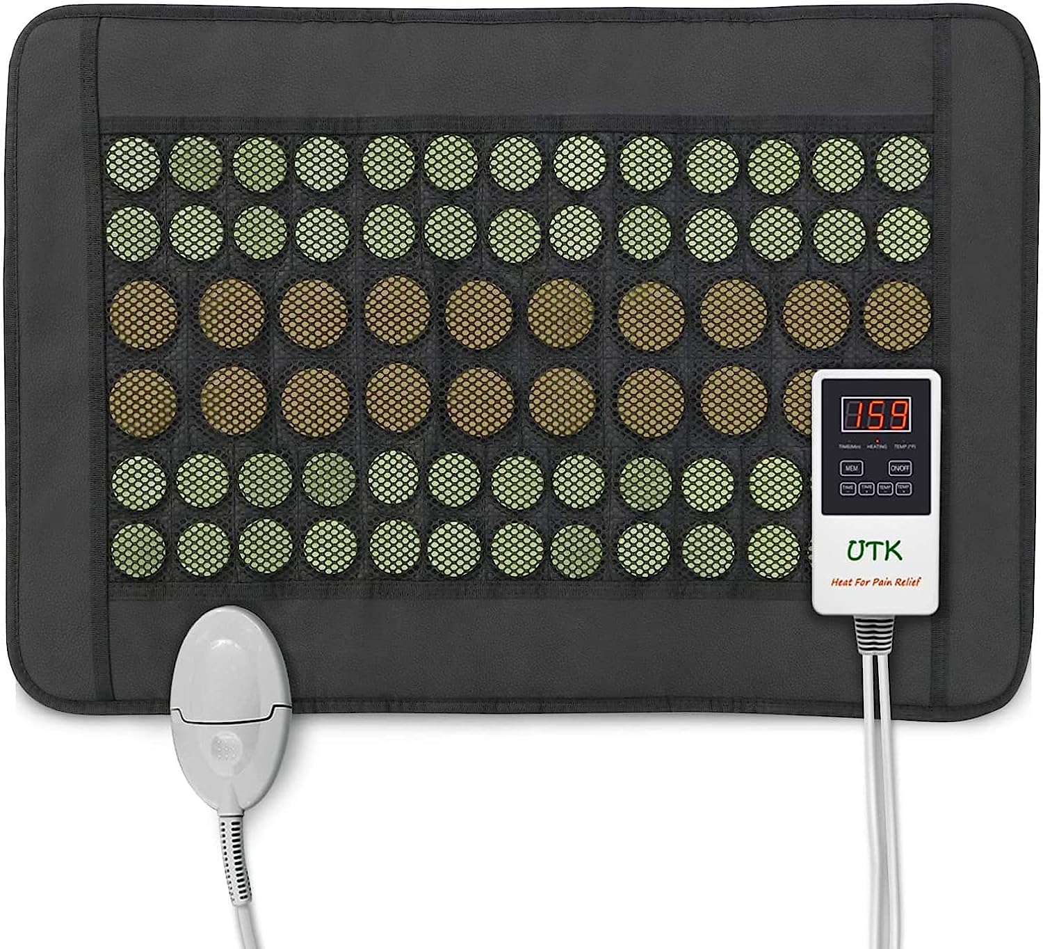 Heating Pad for Back, Far Infrared Natural Jade and Tourmaline Heating Pad