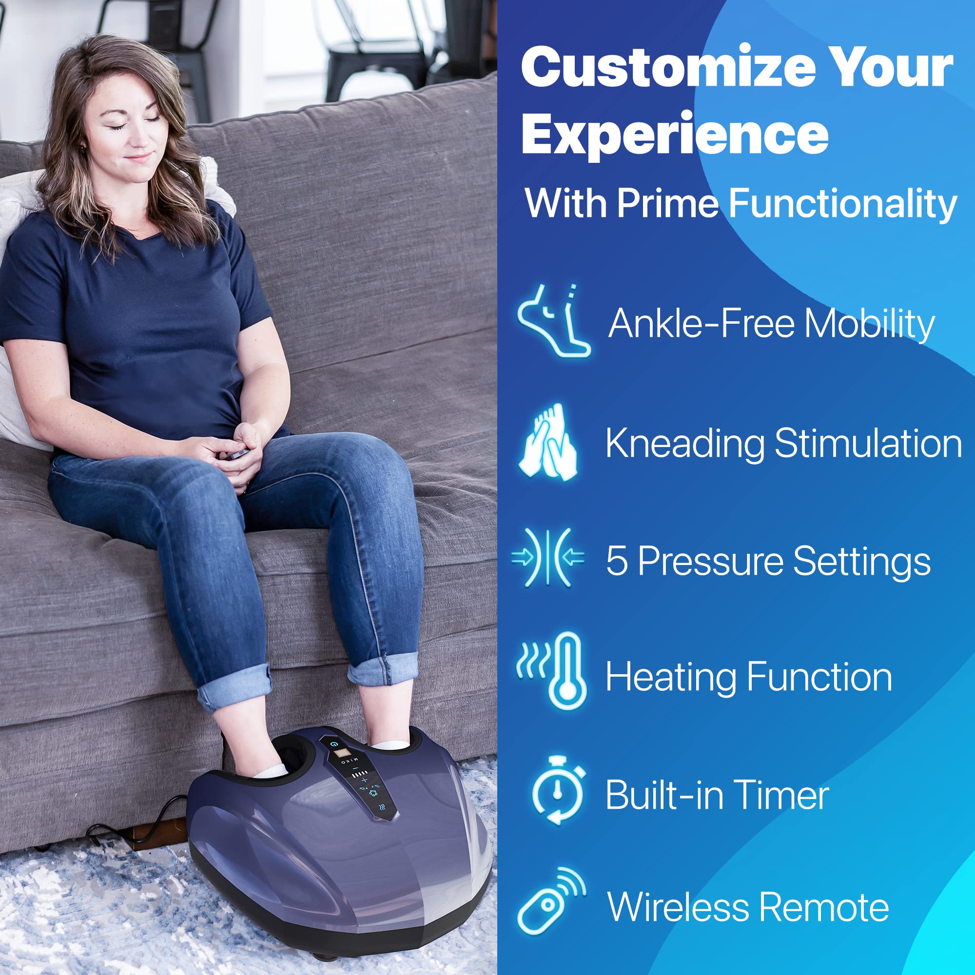 Foot Massager Machine - Deep Kneading, Shiatsu, Air Compression, and Heat Therapy