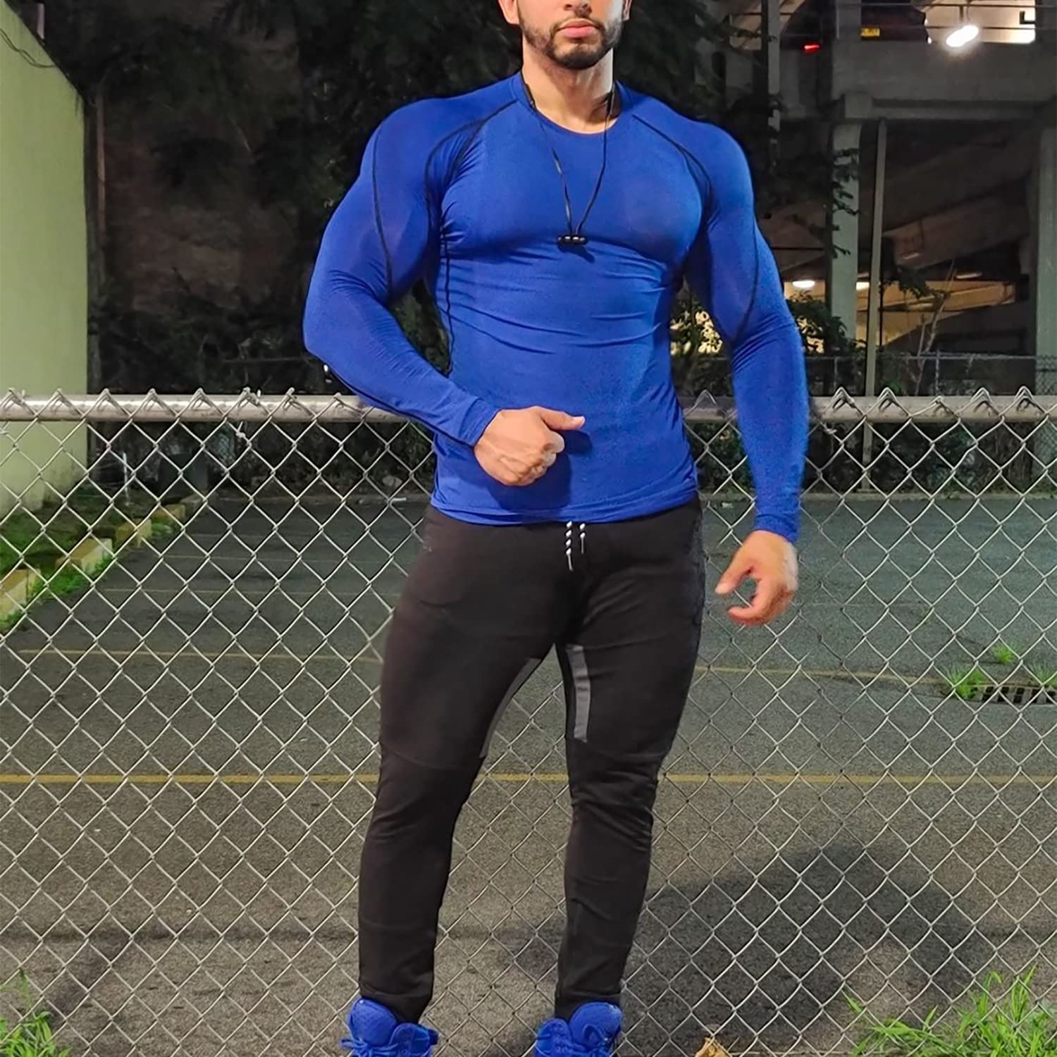 Mens Gym Jogger Pants,Casual Slim Workout Sweatpants with Zipper Pockets