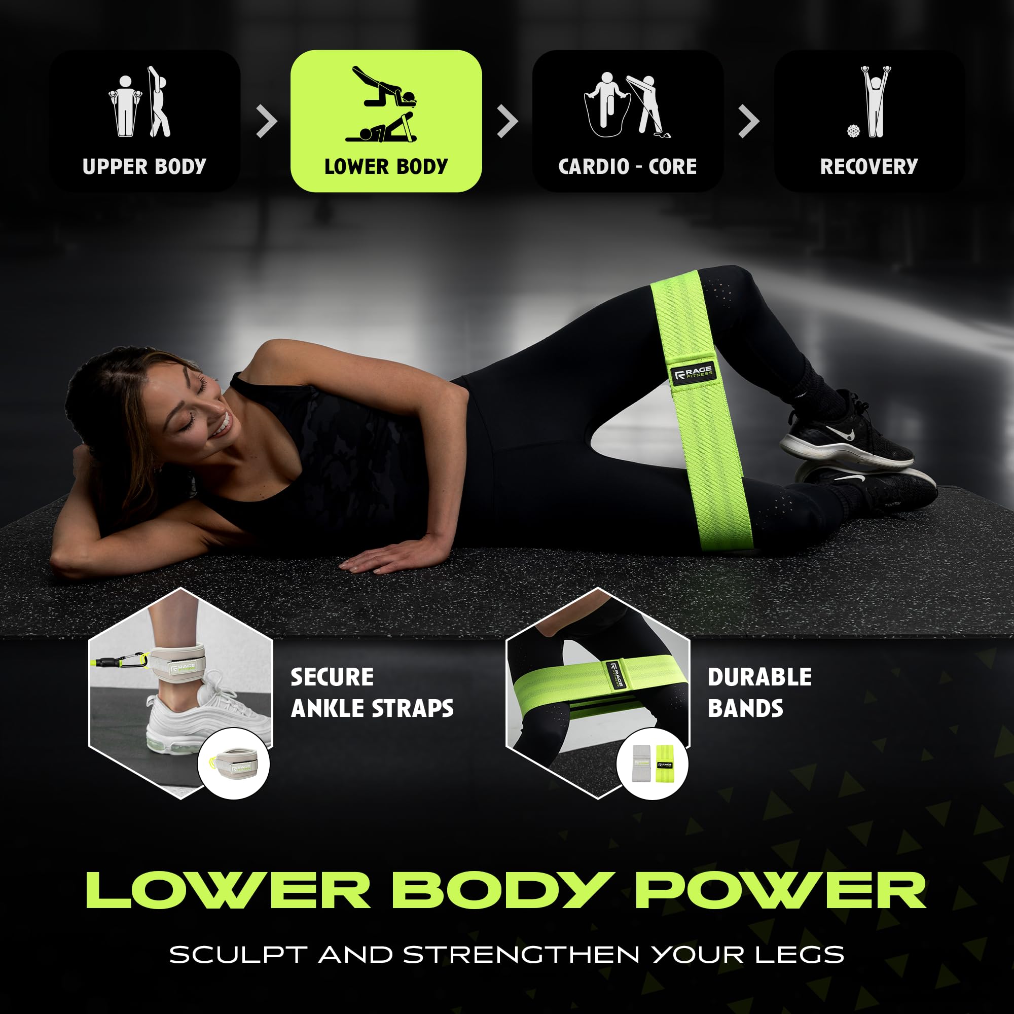 Ex Kit Home Gym Equipment with Carry Bag - 10Pcs Resistance Bands Kit with Handles