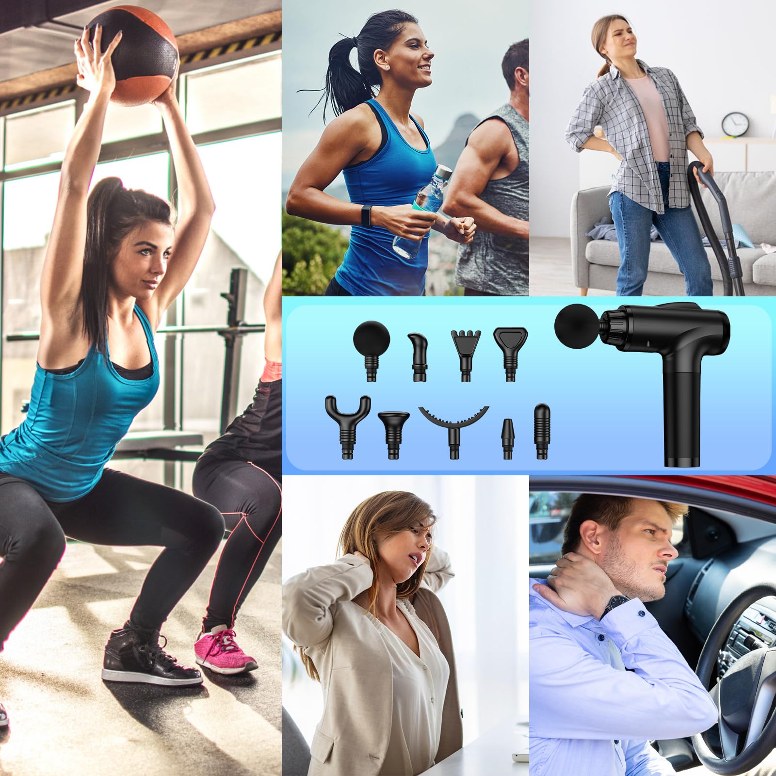 Massage Gun Deep Tissue, Handheld Electric Muscle Massager