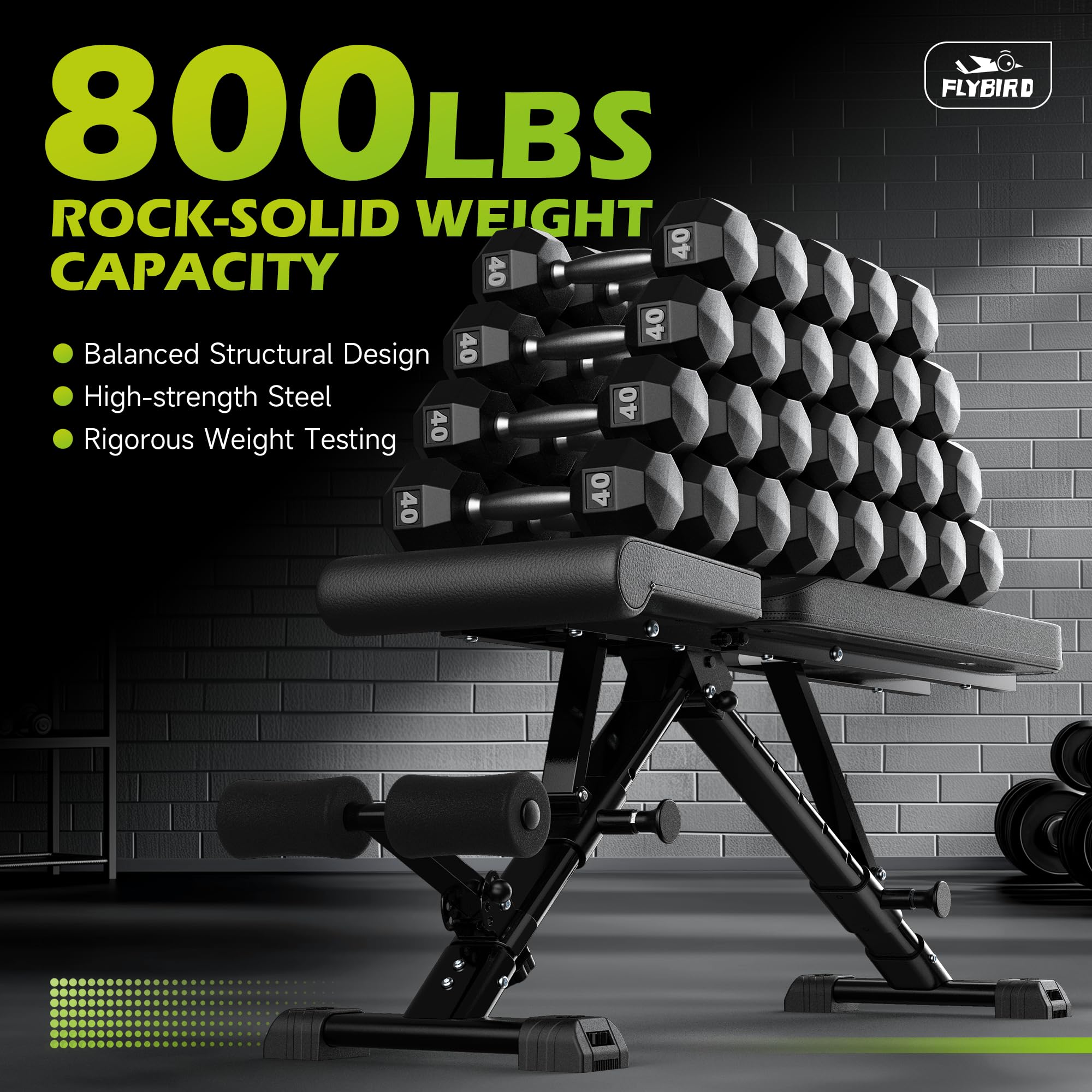Weight Bench, Adjustable Strength Training Bench for Full Body Workout